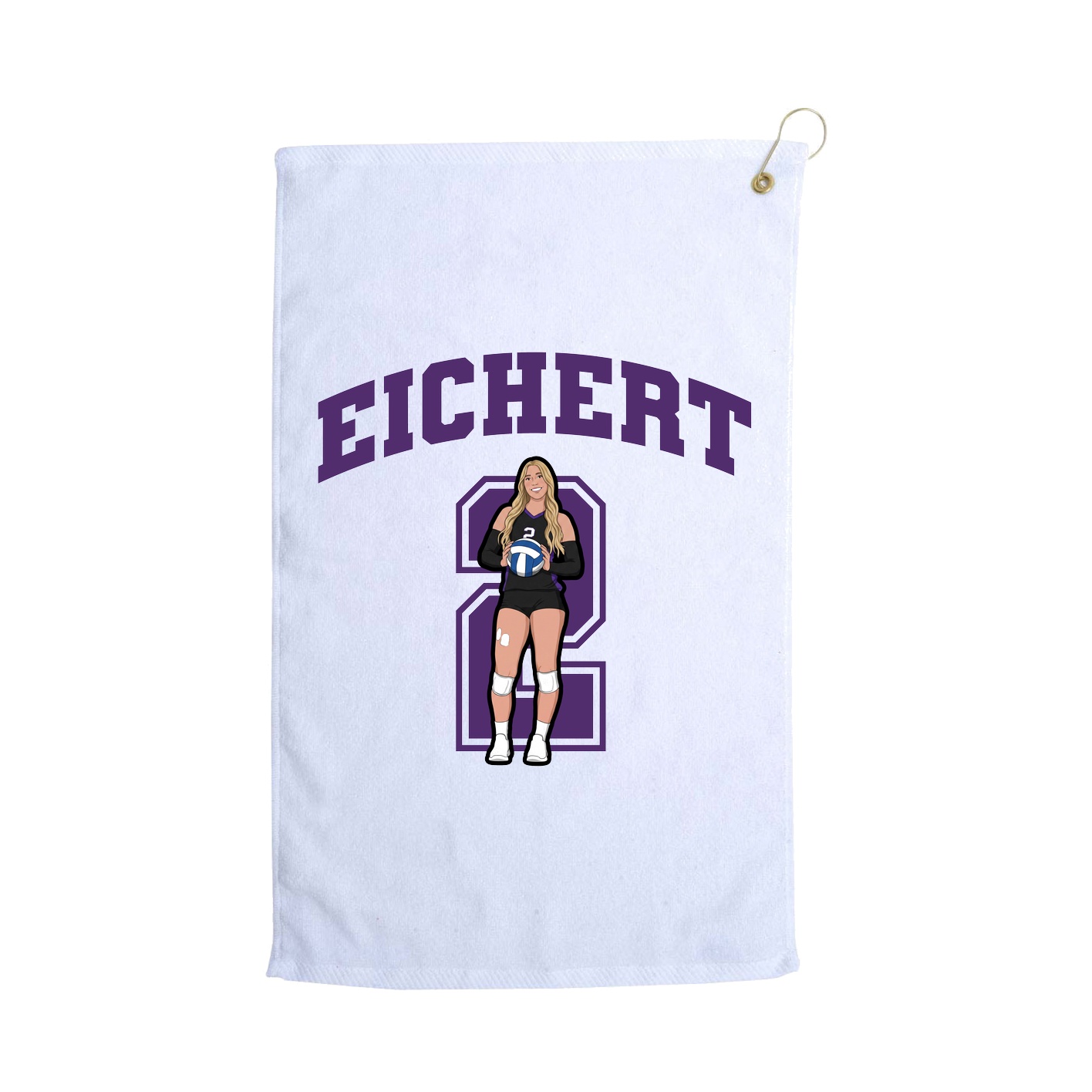 Golf Towel — Number in White