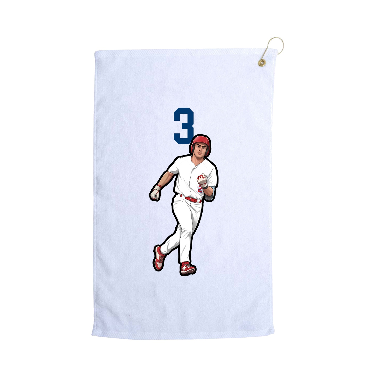 Golf Towel — Number Top in White
