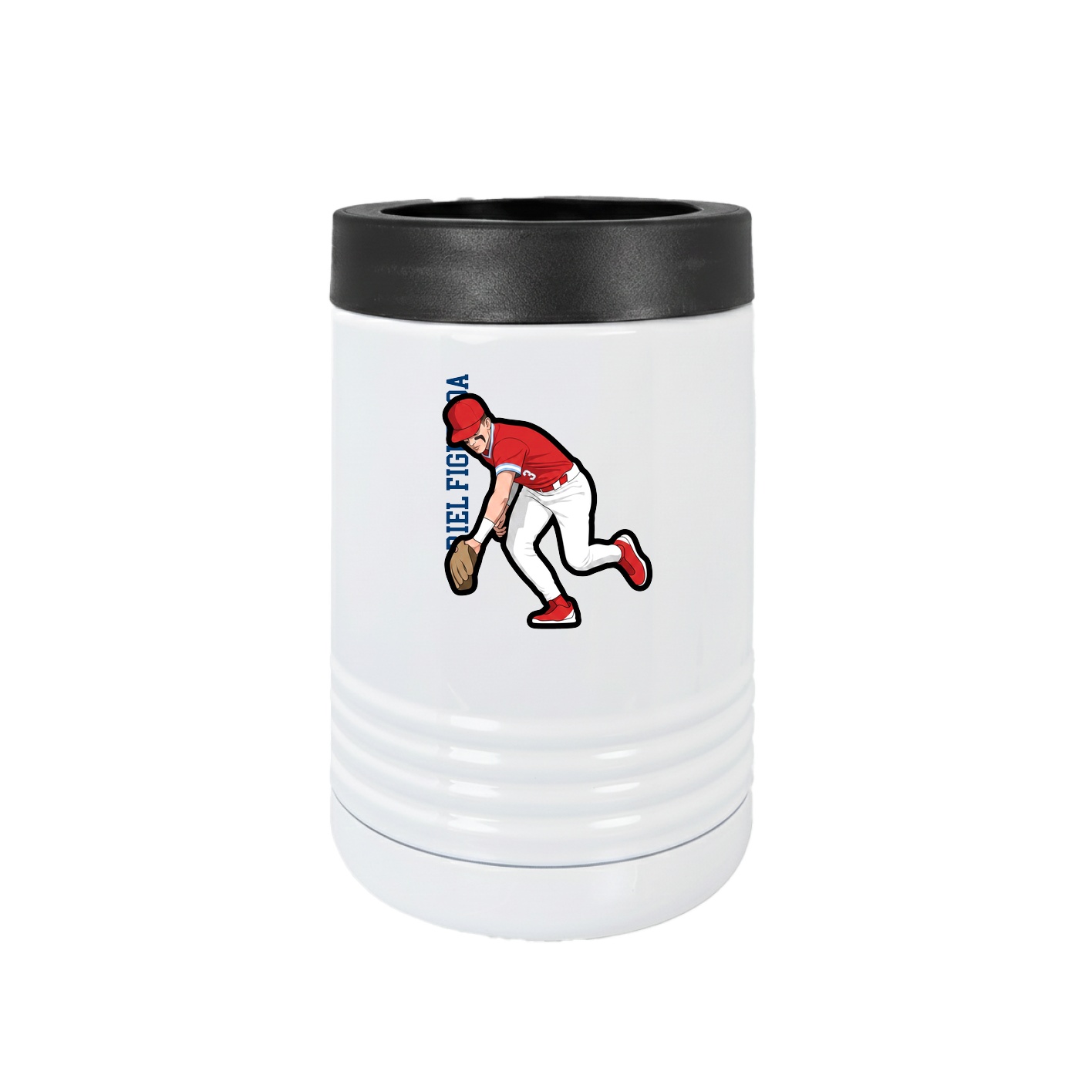Beverage Holder — Name Vertical in White