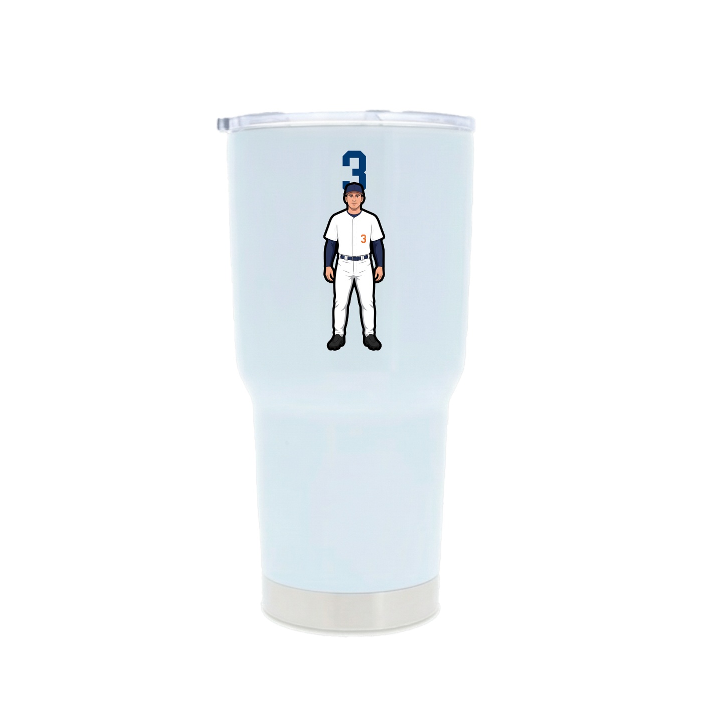 30oz Stainless Steel Tumbler — Number Top in White