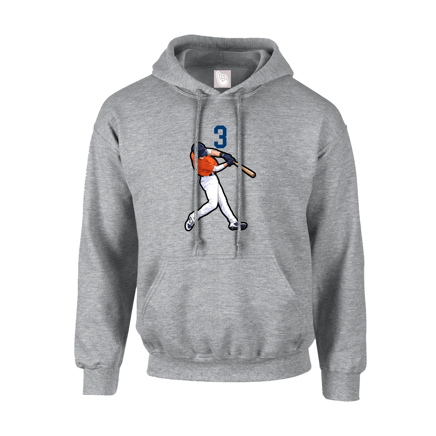 Youth Hoodie — Number Top in Grey
