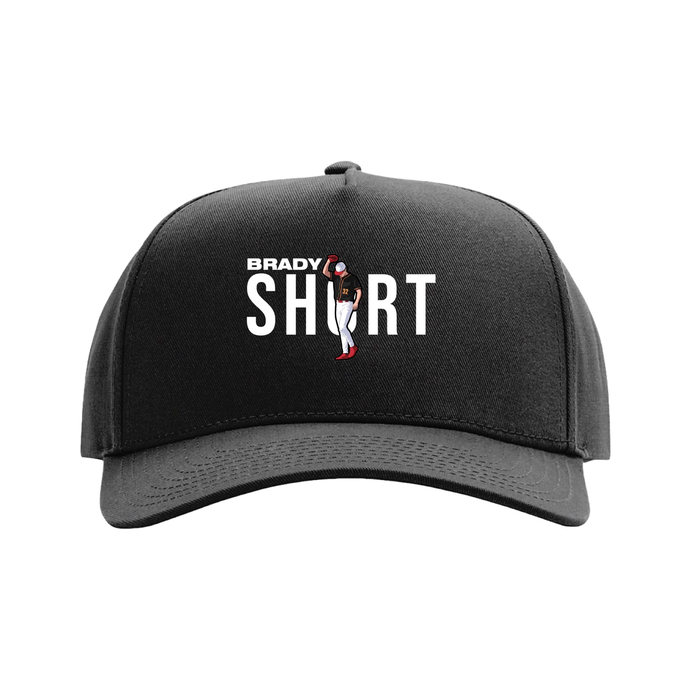 Full Fabric Five-Panel Champ Cap — Player Name in Black
