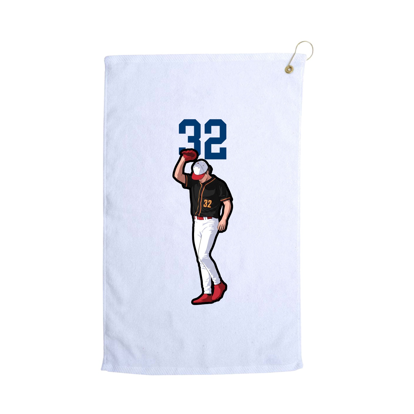 Golf Towel — Number Top in White