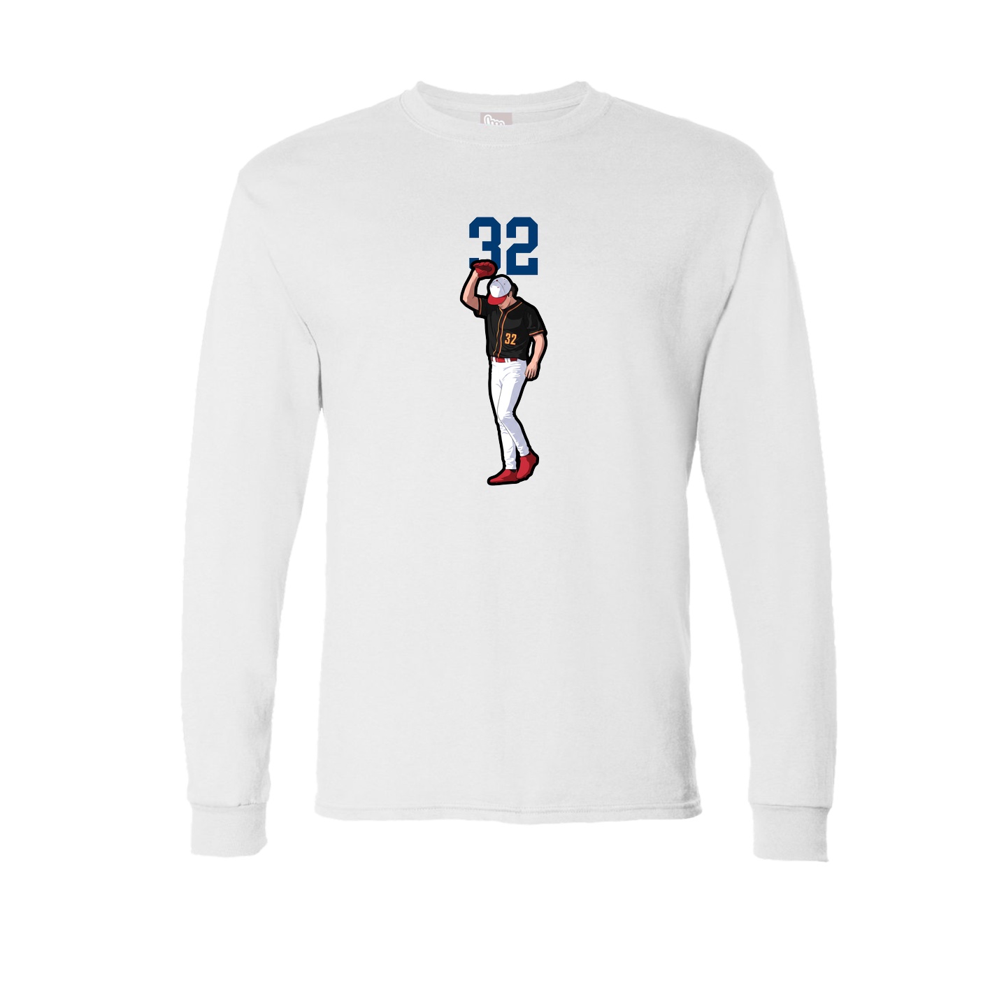 Long Sleeve Tee — Number Top in White