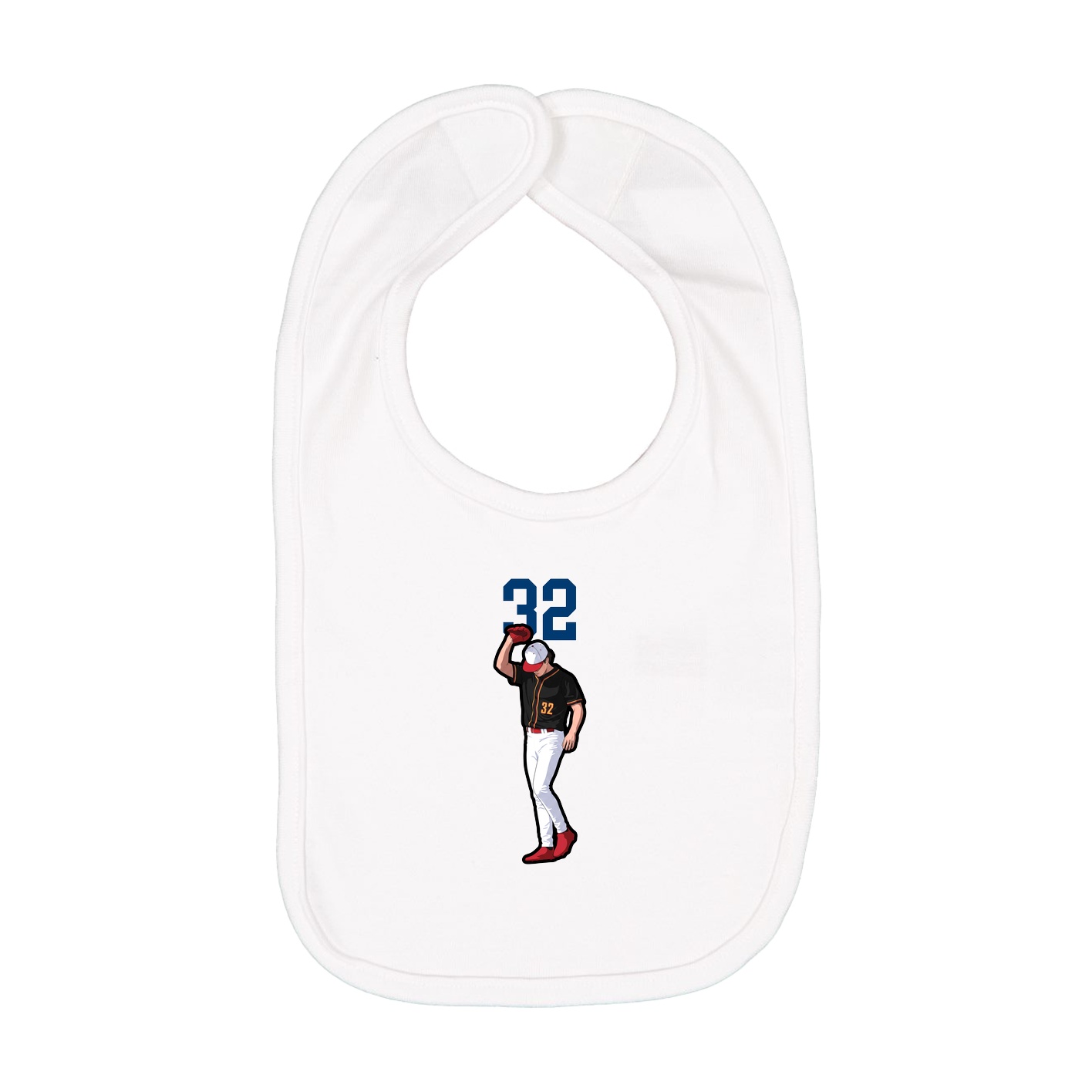 Infant Bib — Number Top in White