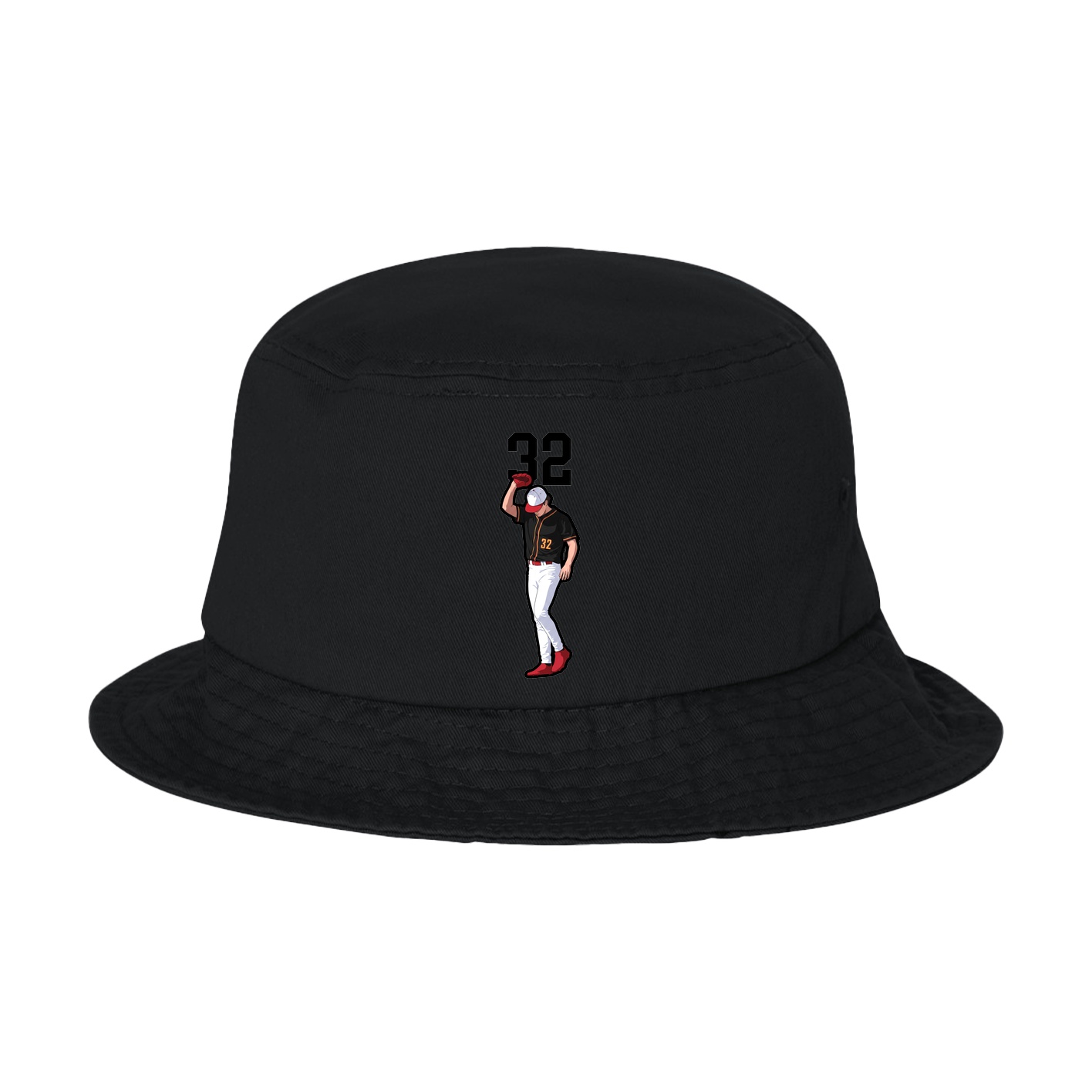 Bucket Cap — Number Top in Black