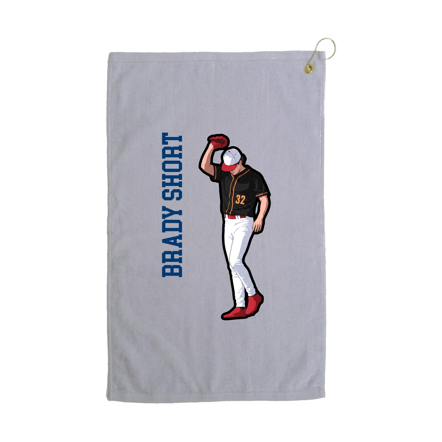 Golf Towel — Name Vertical in Grey