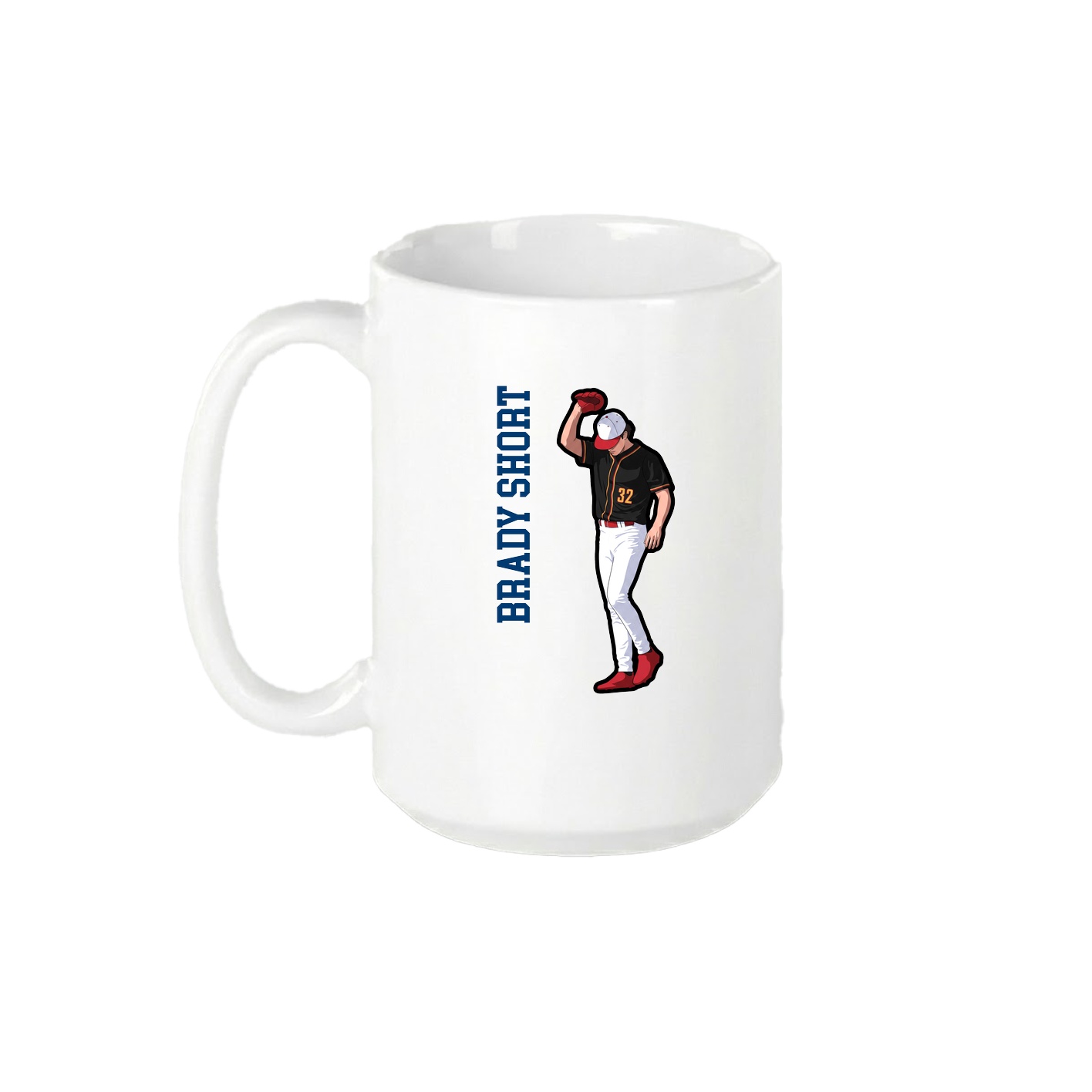 15oz Coffee Mug — Name Vertical in White