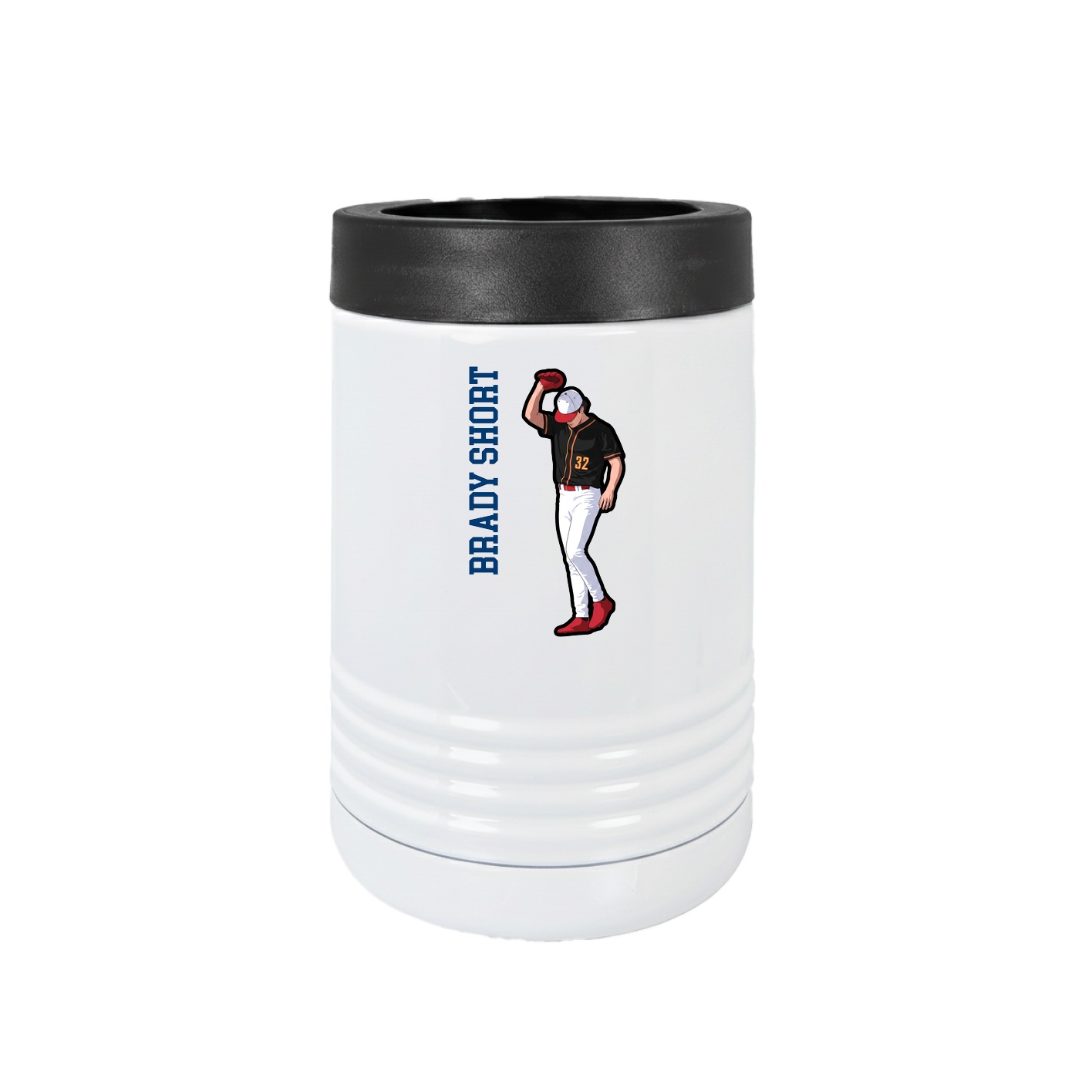 Beverage Holder — Name Vertical in White
