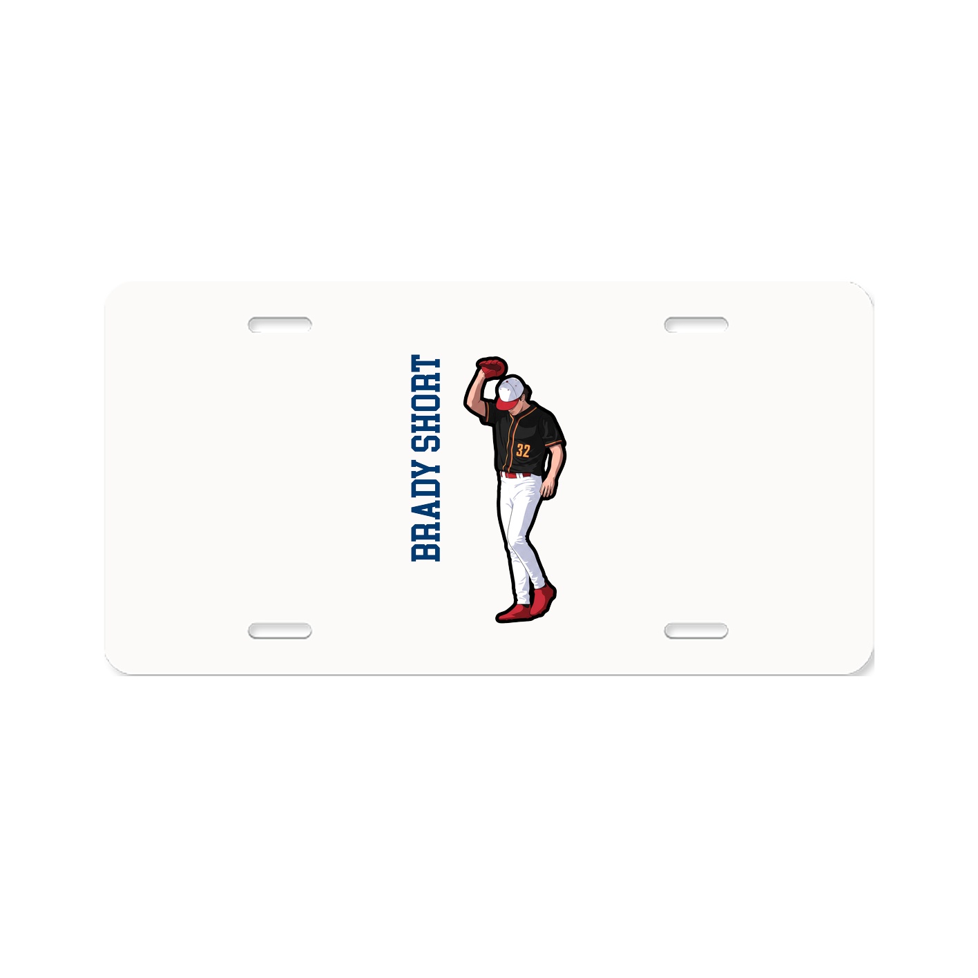 License Plate — Name Vertical in Classic