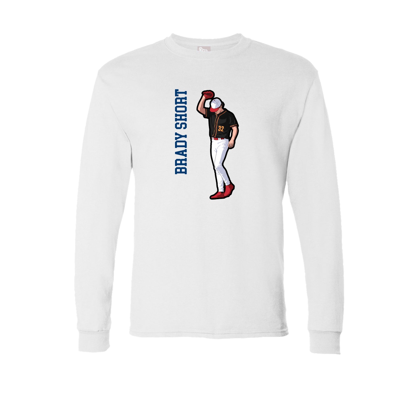 Long Sleeve Tee — Name Vertical in White