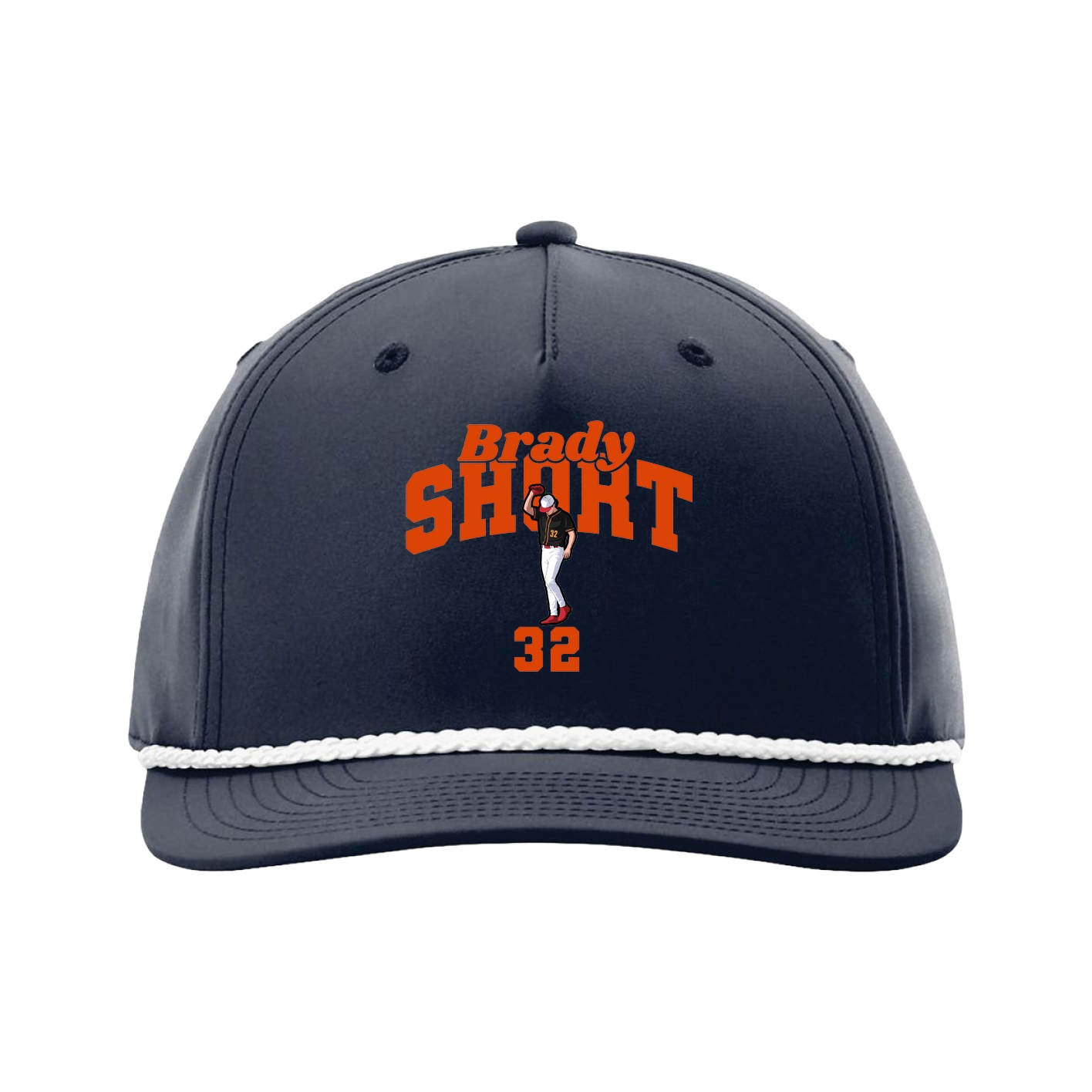 Five-Panel Classic Rope Cap — Signature Arch in Navy