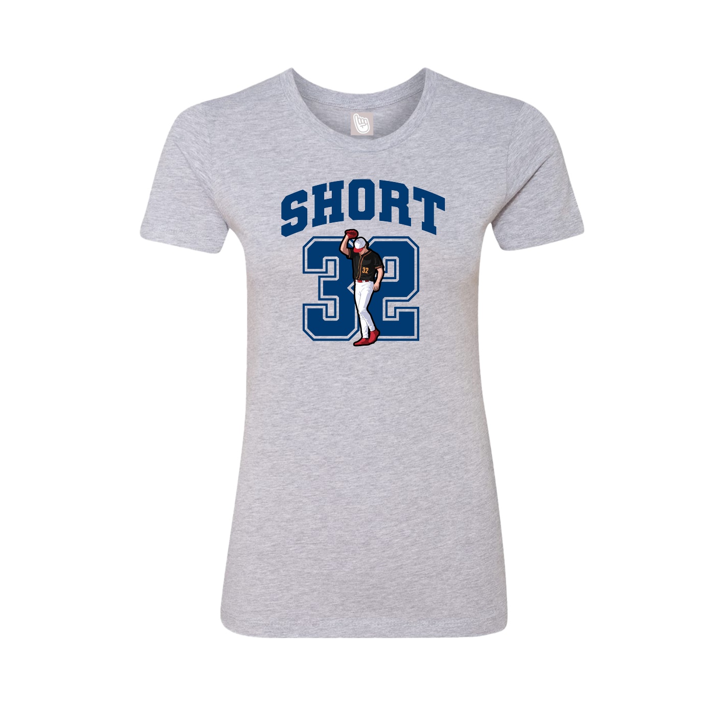 Fitted Women's Tee — Number in Grey