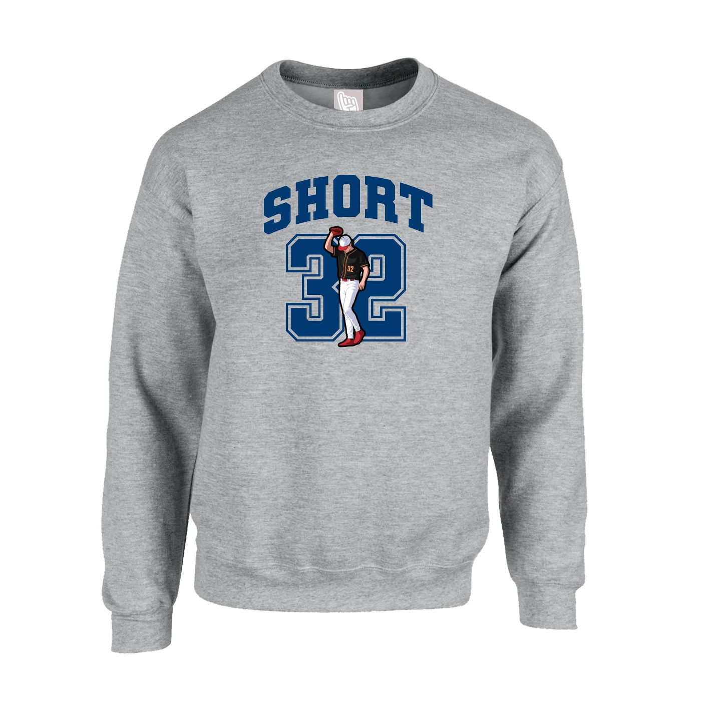 Fleece Crew — Number in Grey