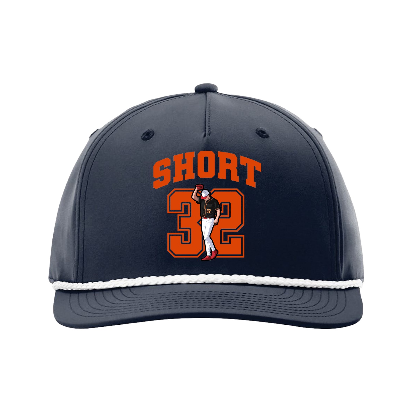 Five-Panel Classic Rope Cap — Number in Navy