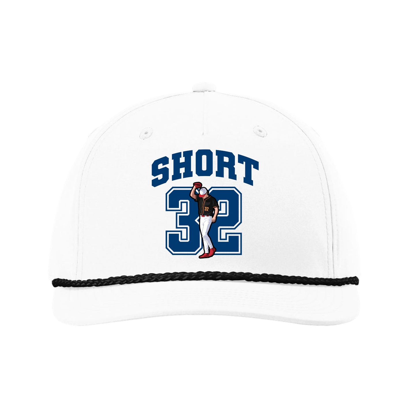 Five-Panel Classic Rope Cap — Number in White