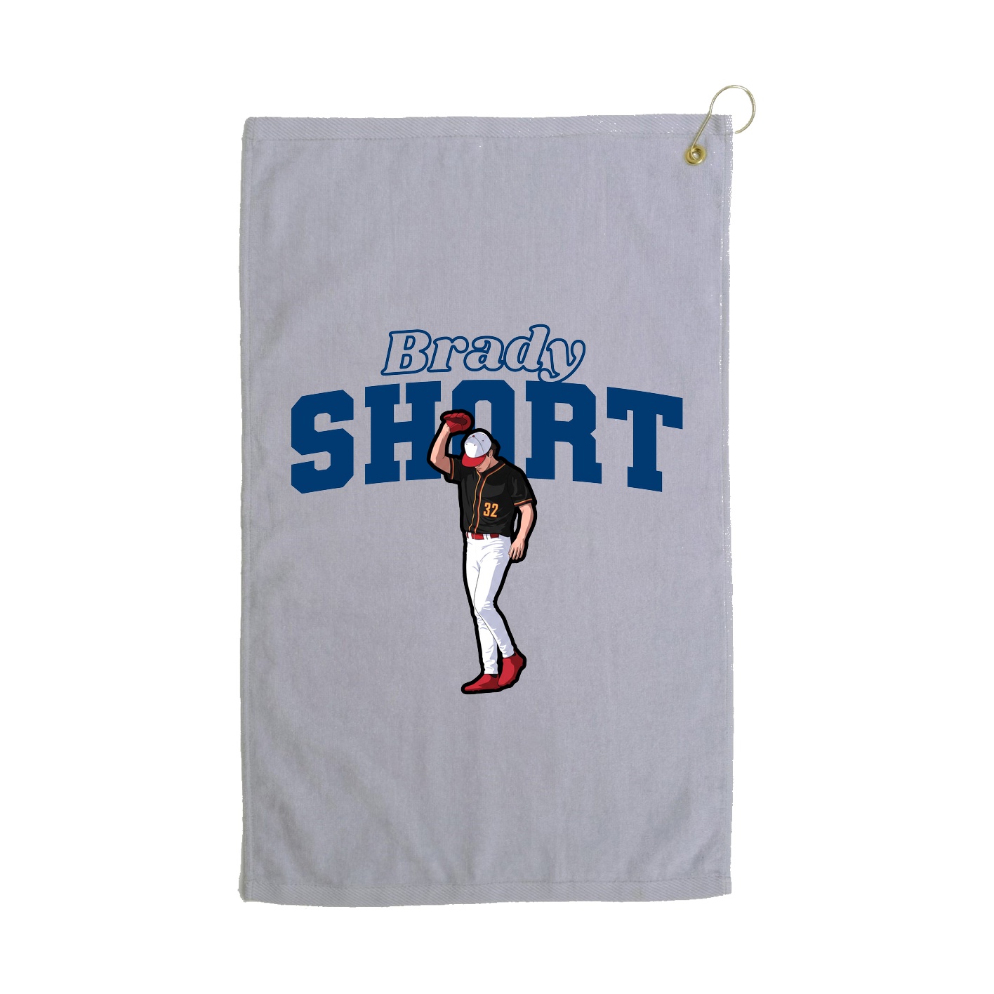 Golf Towel — Name Arch in Grey