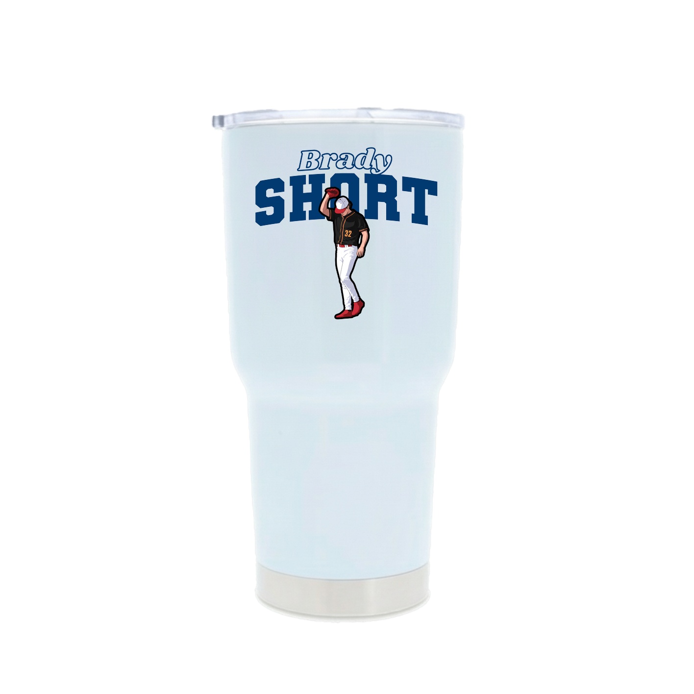 30oz Stainless Steel Tumbler — Name Arch in White