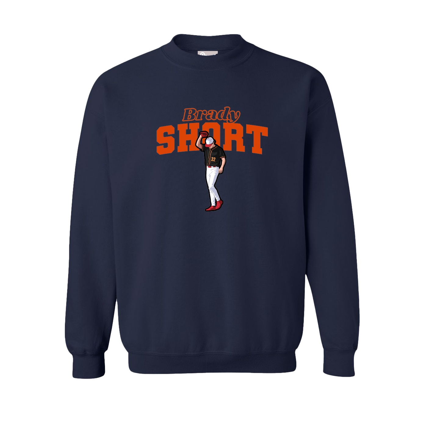 Fleece Crew — Name Arch in Navy