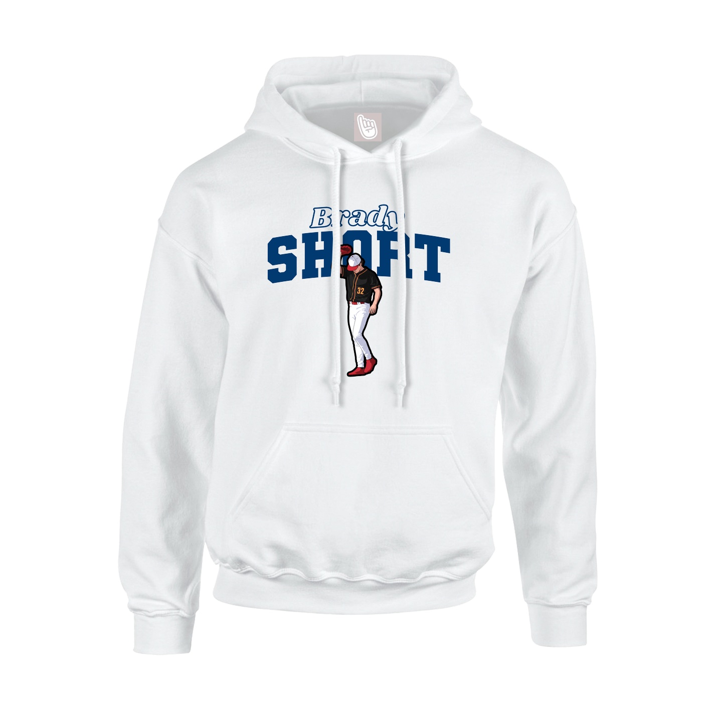 Youth Hoodie — Name Arch in White