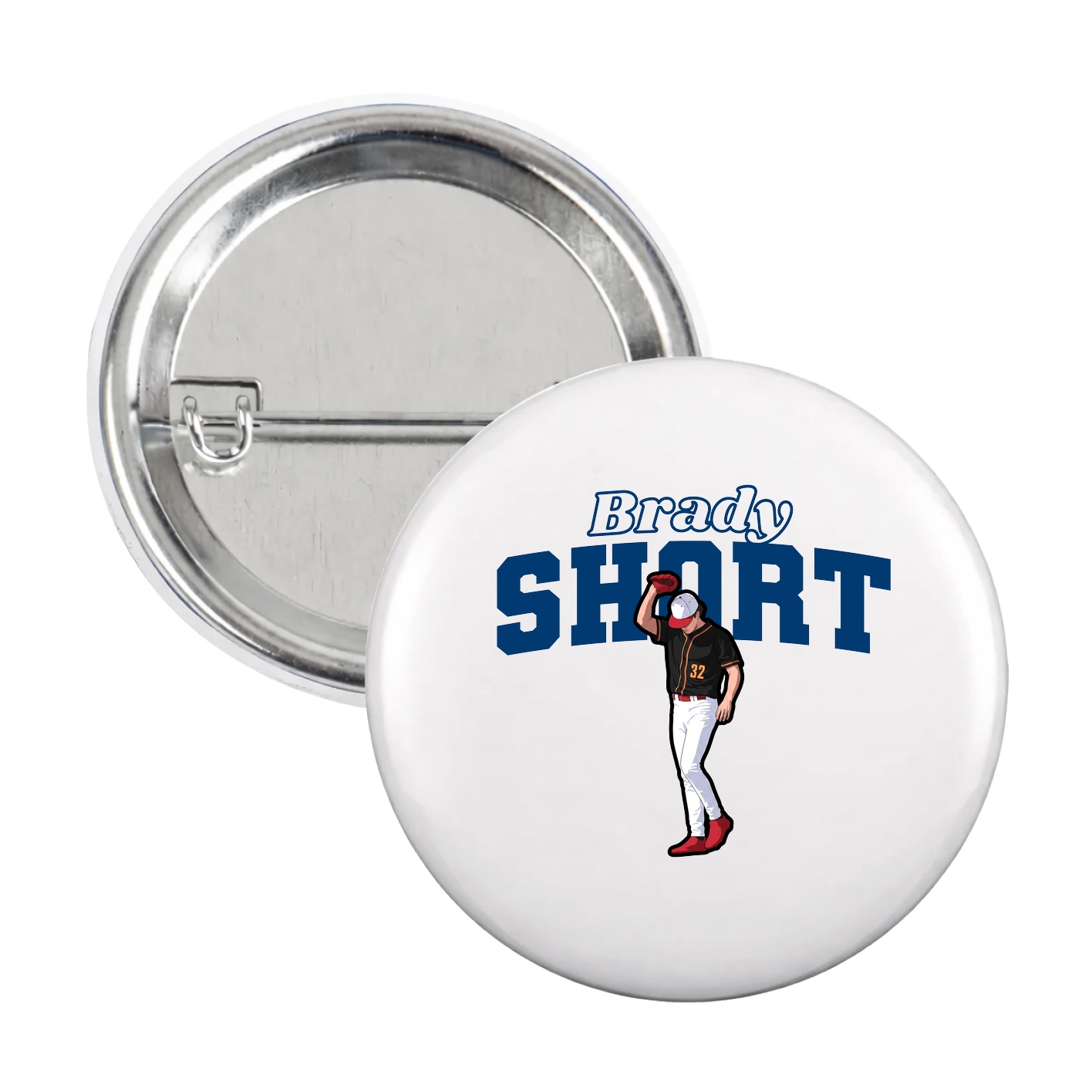 Game Day Button — Name Arch in White