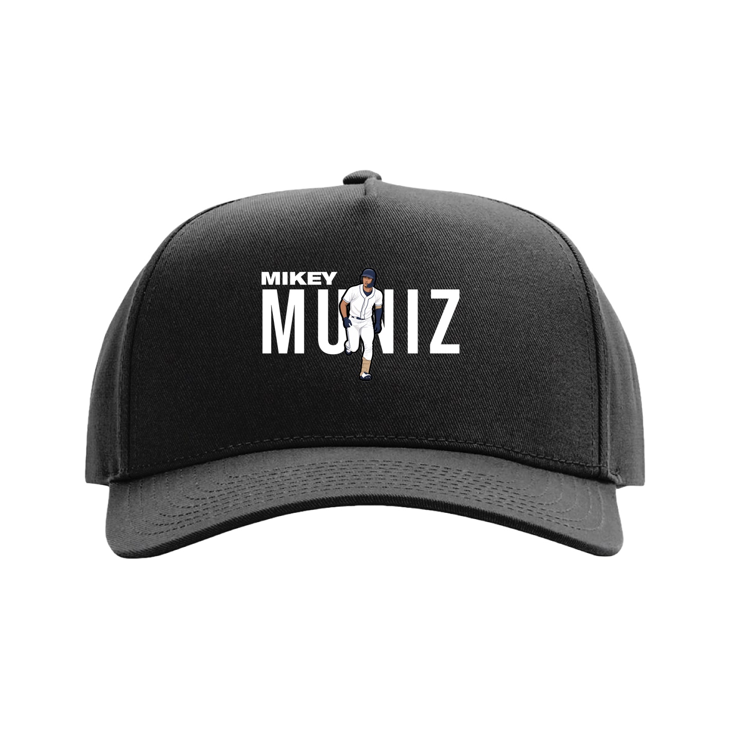 Full Fabric Five-Panel Champ Cap — Player Name in Black