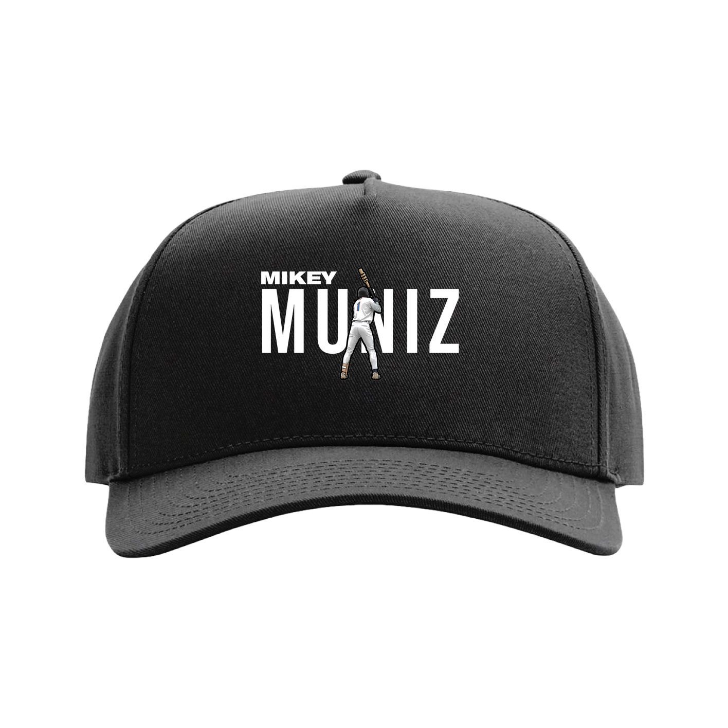 Full Fabric Five-Panel Champ Cap — Player Name in Black