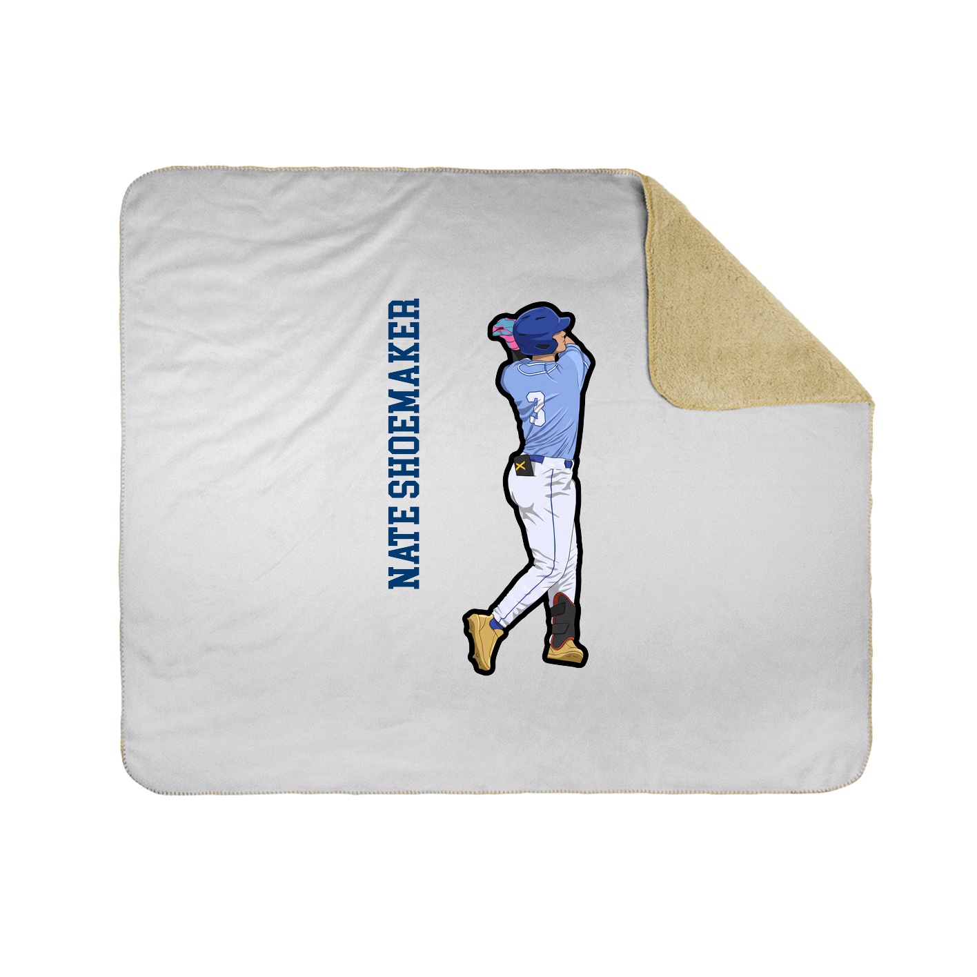 Throw Blanket — Name Vertical in White