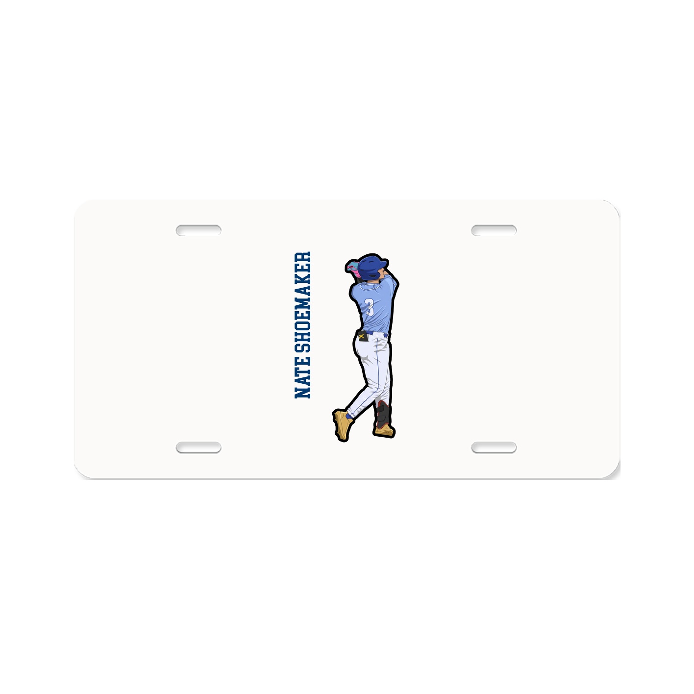 License Plate — Name Vertical in Classic