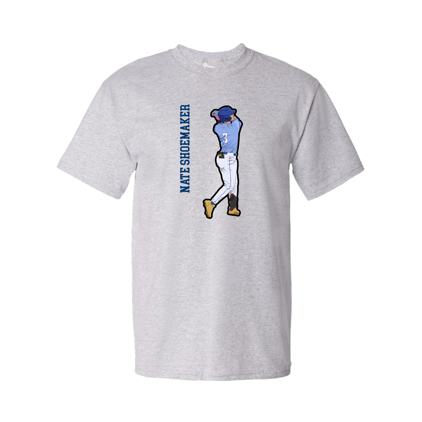 Tee — Name Vertical in Grey