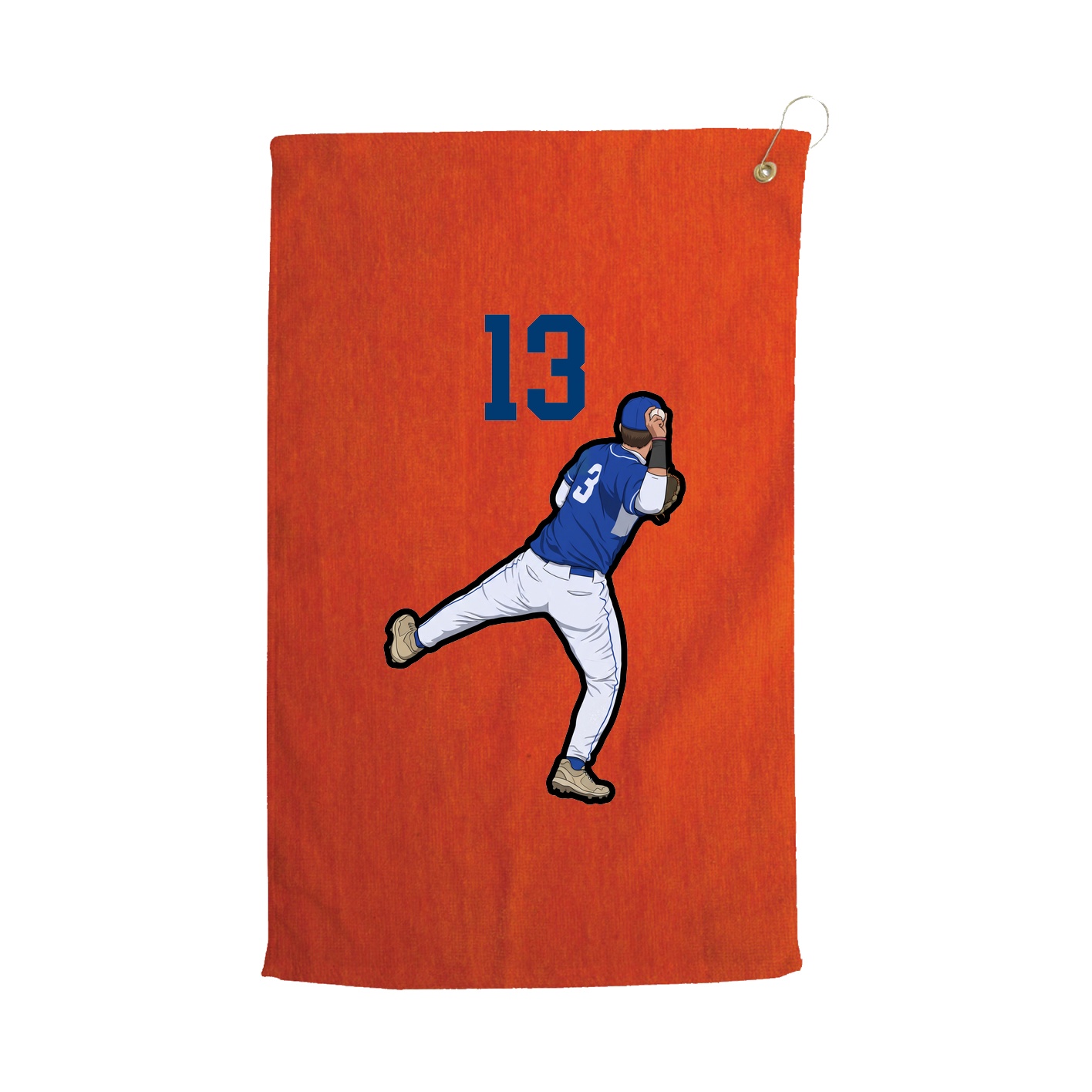 Golf Towel — Number Top in Orange