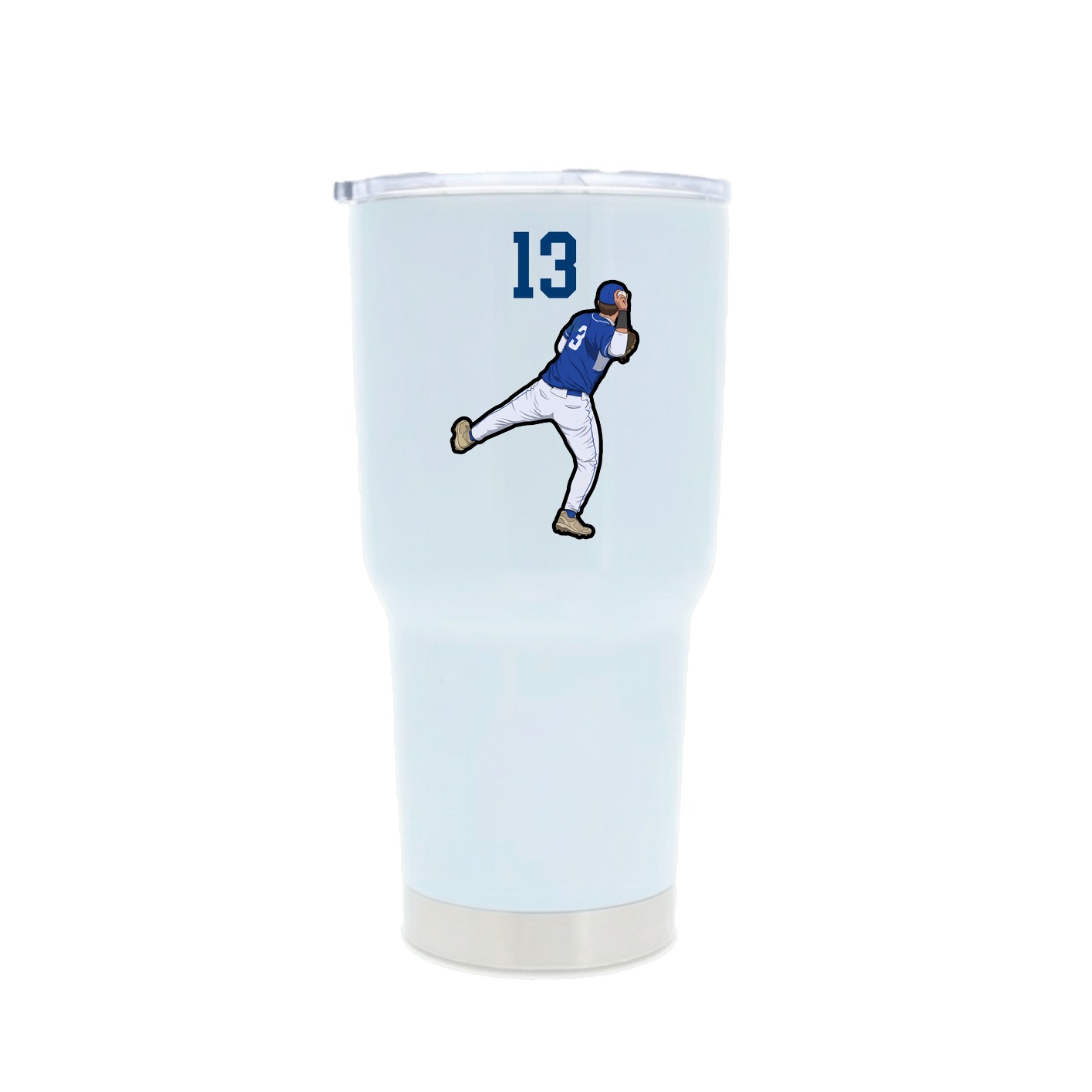 30oz Stainless Steel Tumbler — Number Top in White