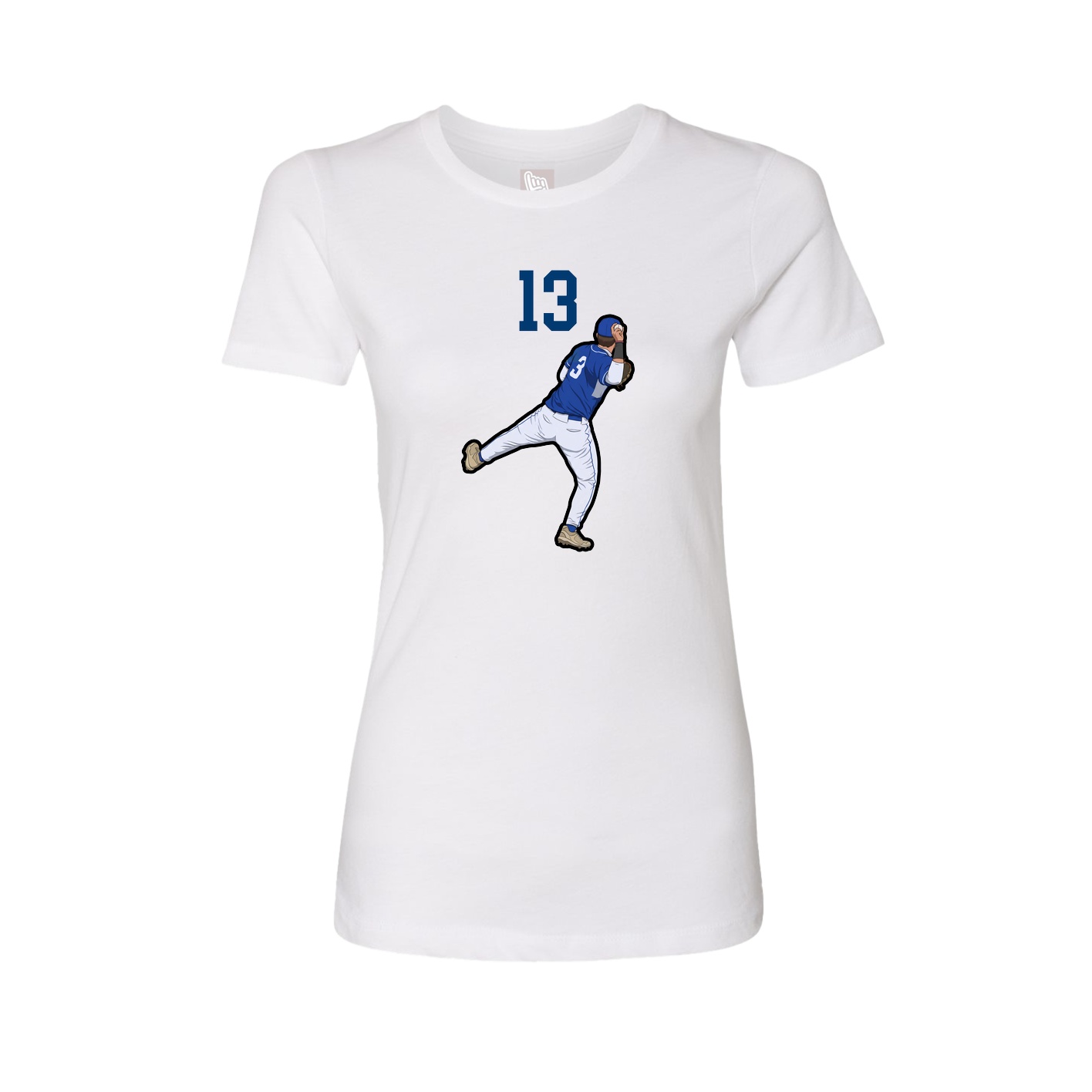 Fitted Women's Tee — Number Top in White