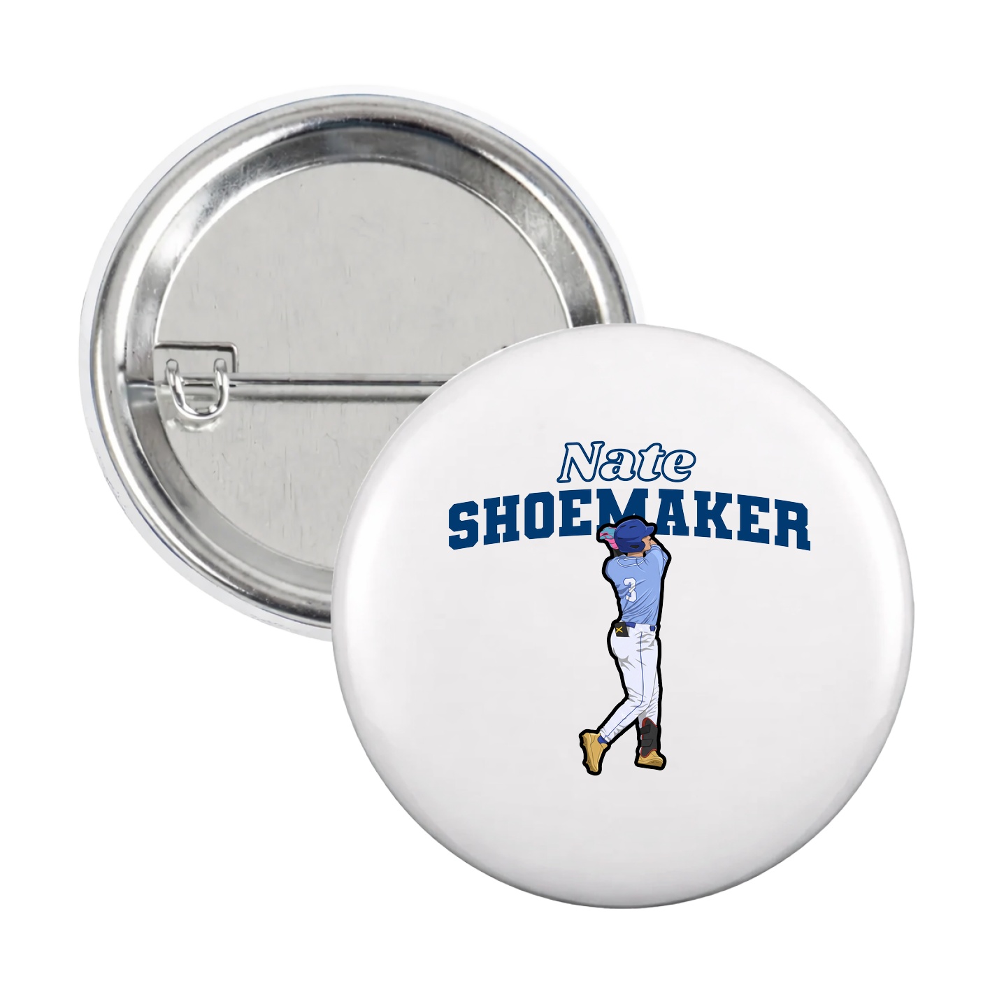 Game Day Button — Name Arch in White