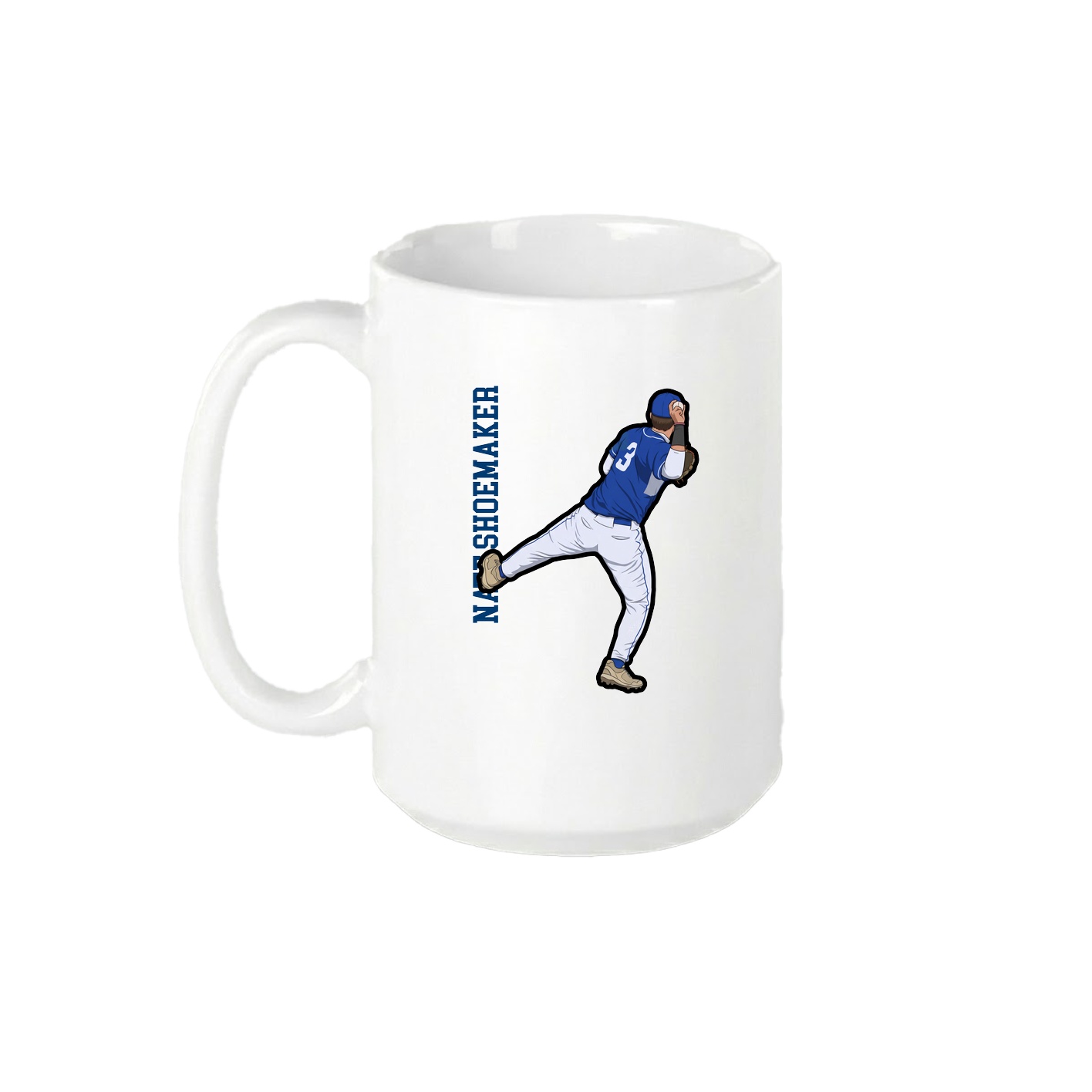 15oz Coffee Mug — Name Vertical in White