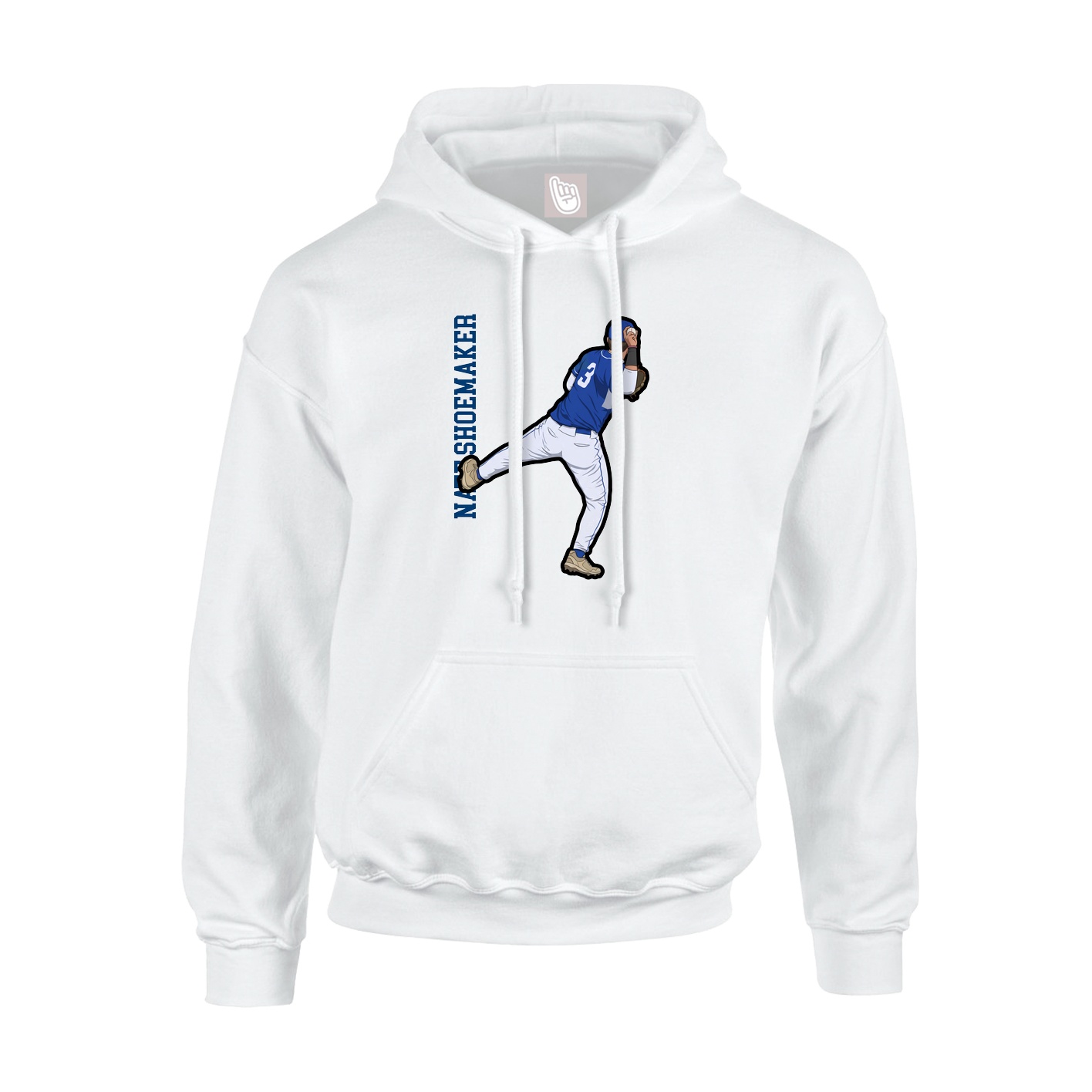 Youth Hoodie — Name Vertical in White