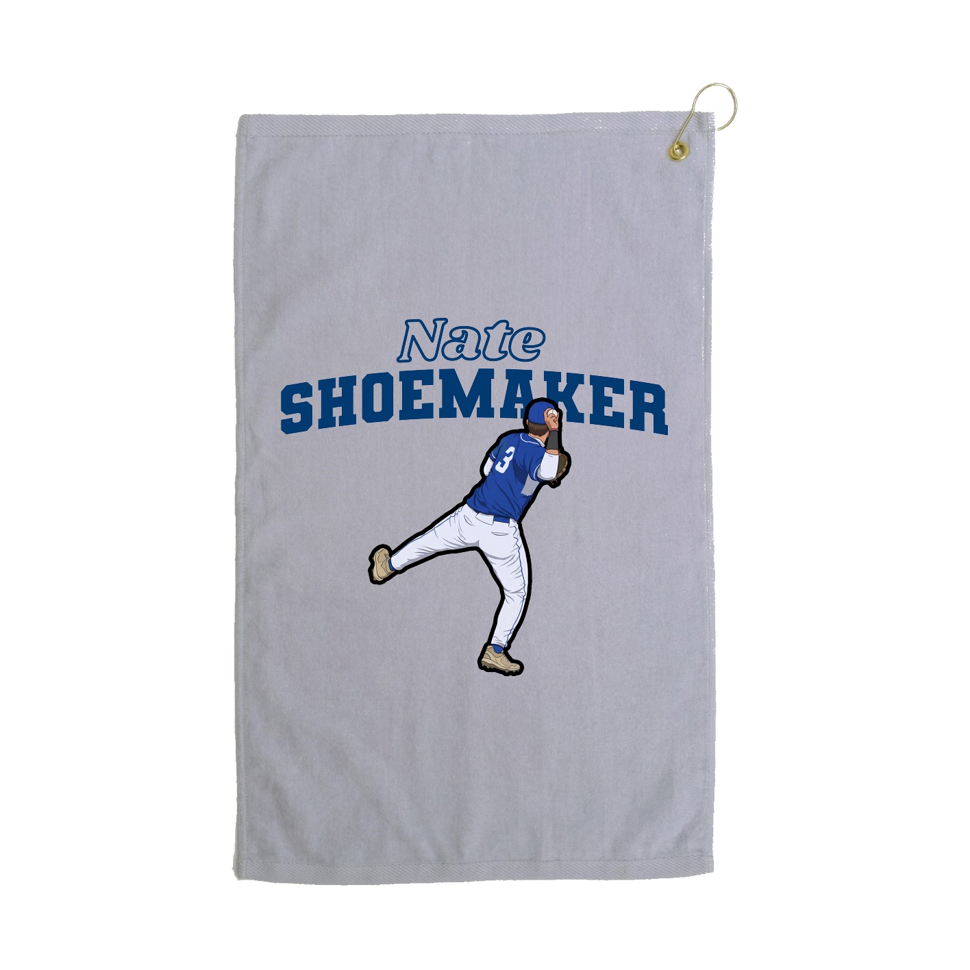 Golf Towel — Name Arch in Grey