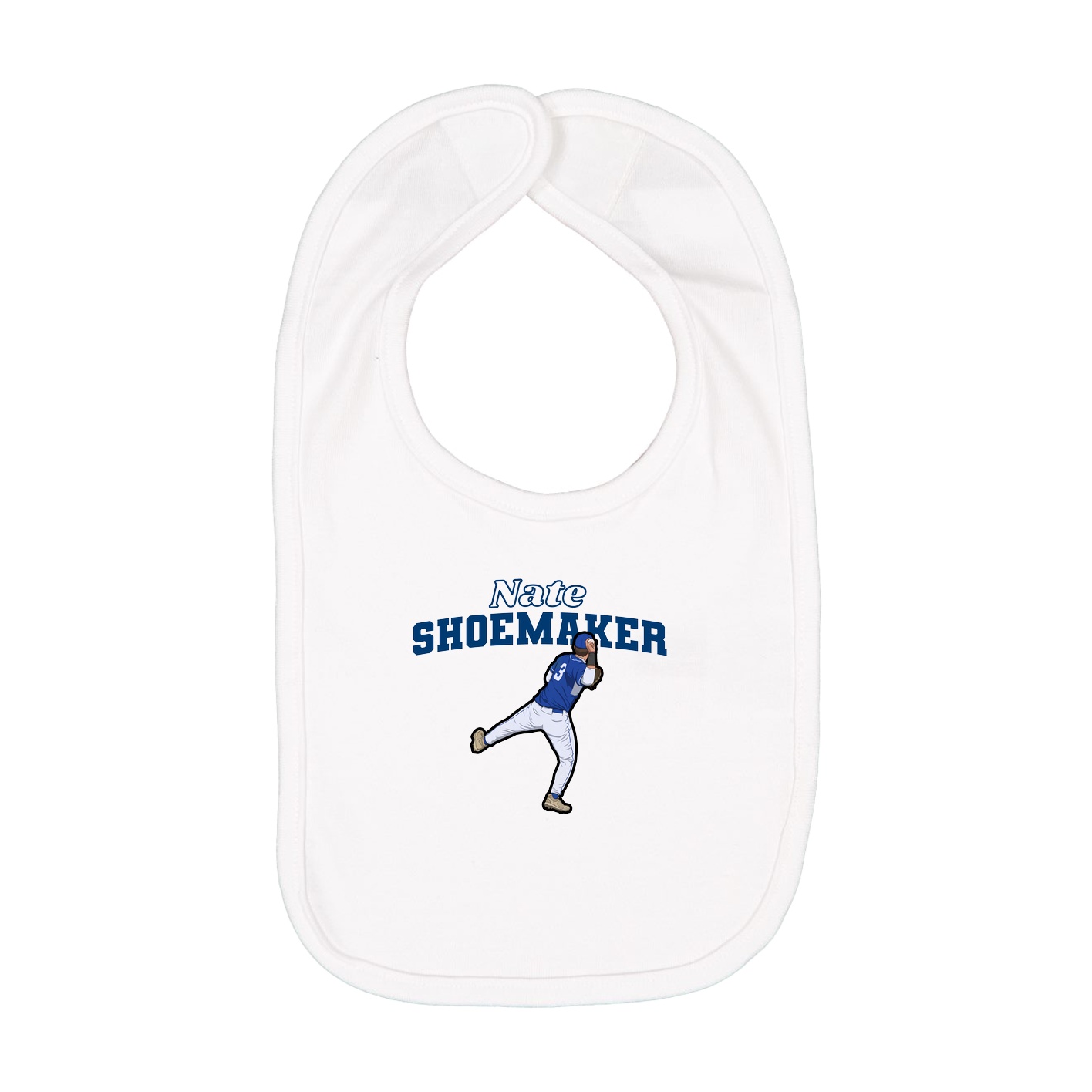 Infant Bib — Name Arch in White