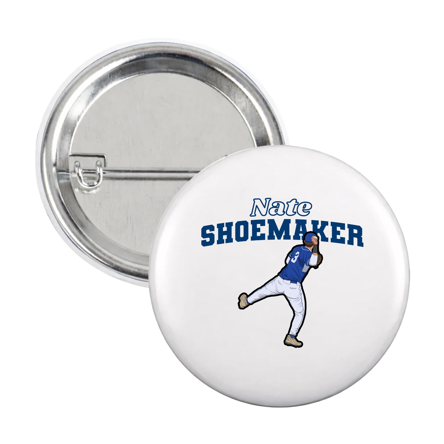 Game Day Button — Name Arch in White