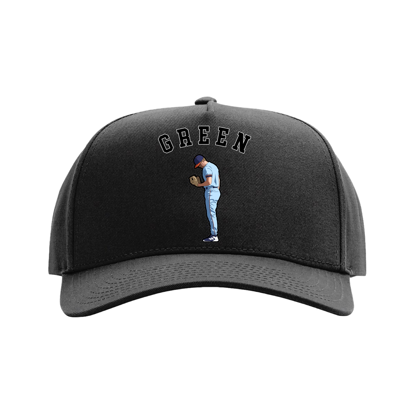 Full Fabric Five-Panel Champ Cap — Shirsey Arch in Black
