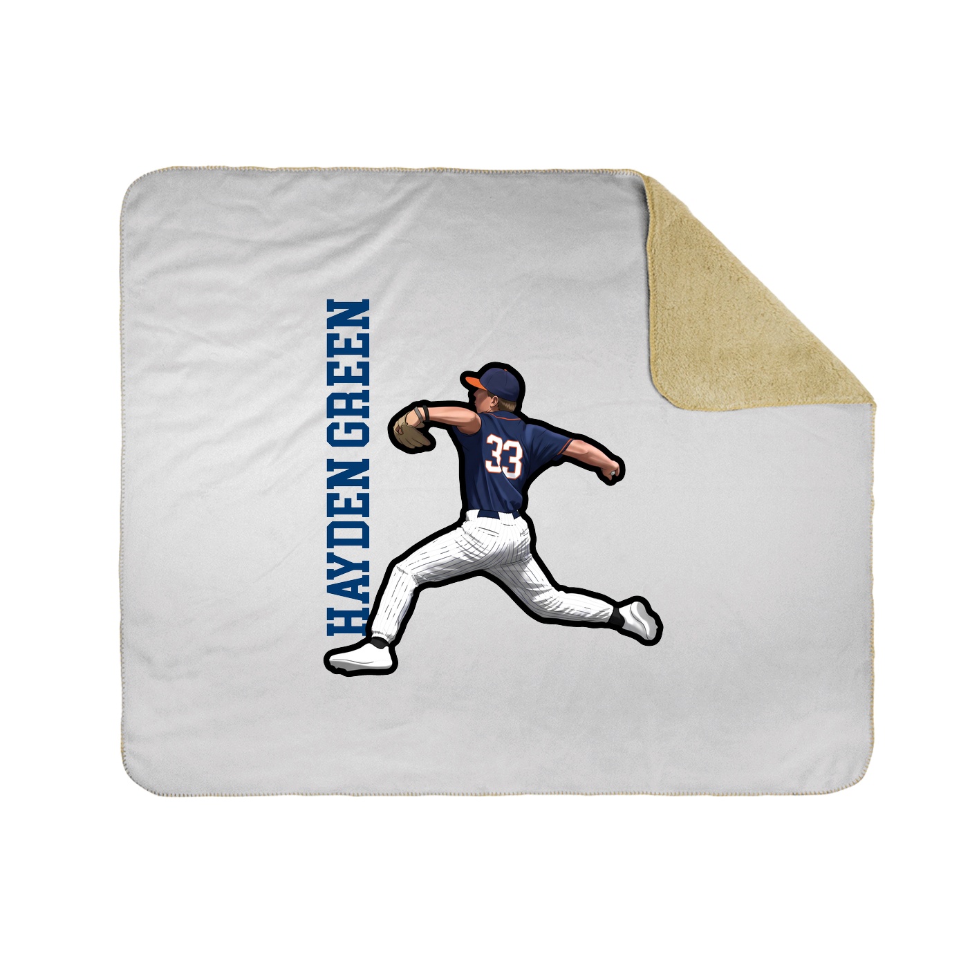 Throw Blanket — Name Vertical in White
