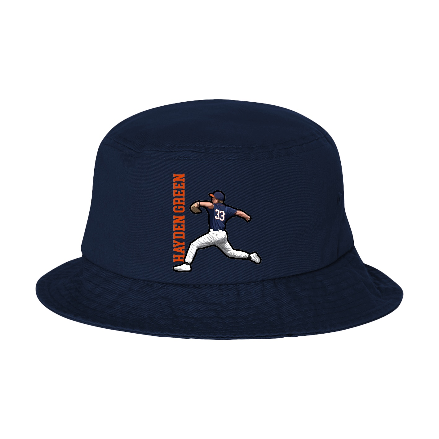 Bucket Cap — Name Vertical in Navy