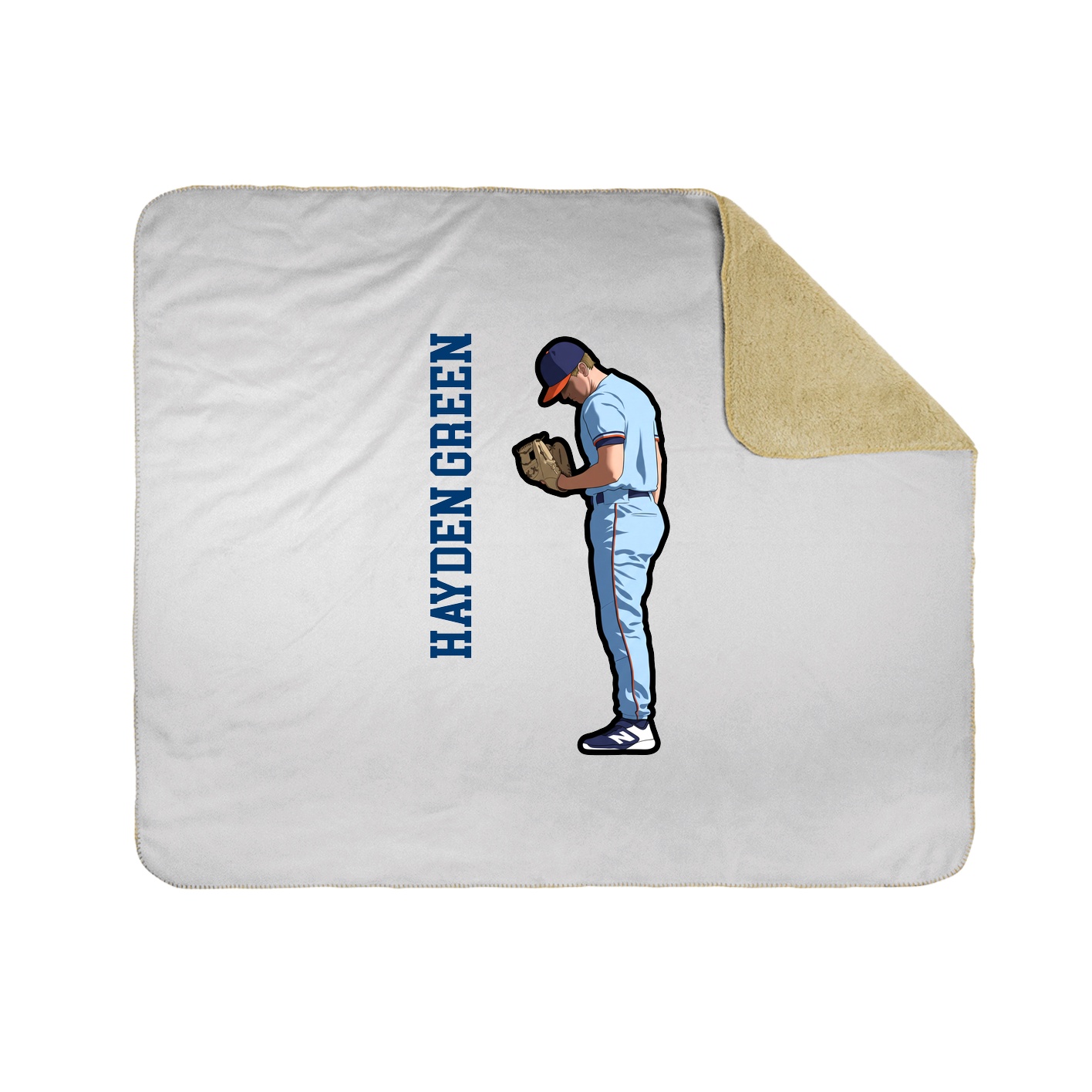 Throw Blanket — Name Vertical in White