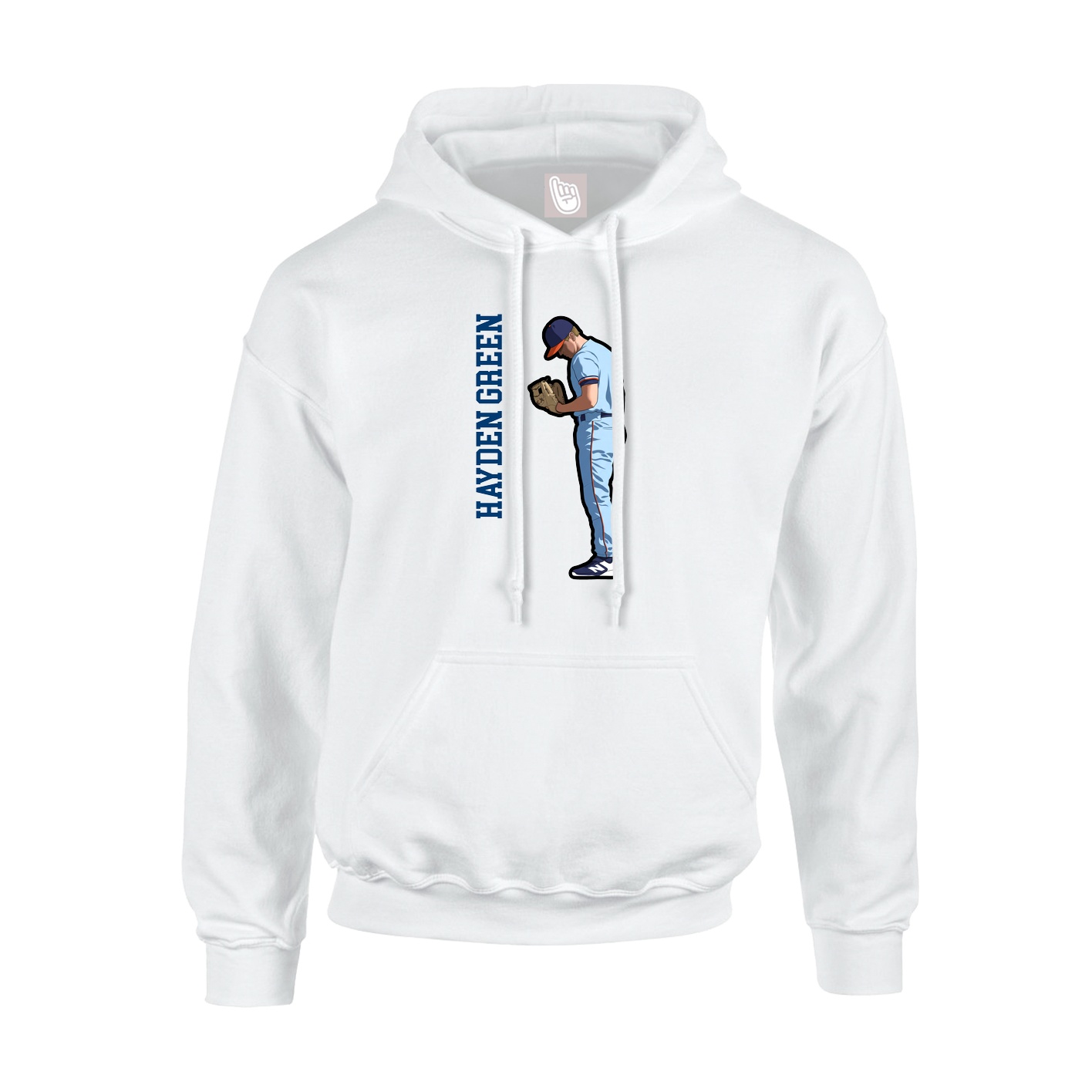 Hoodie — Name Vertical in White