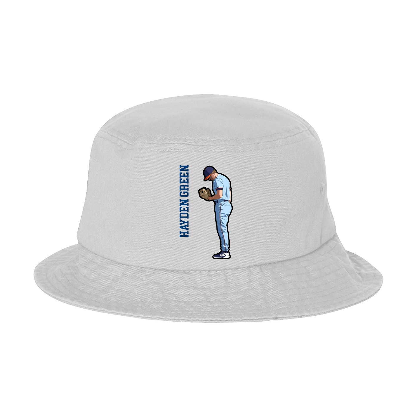 Bucket Cap — Name Vertical in White