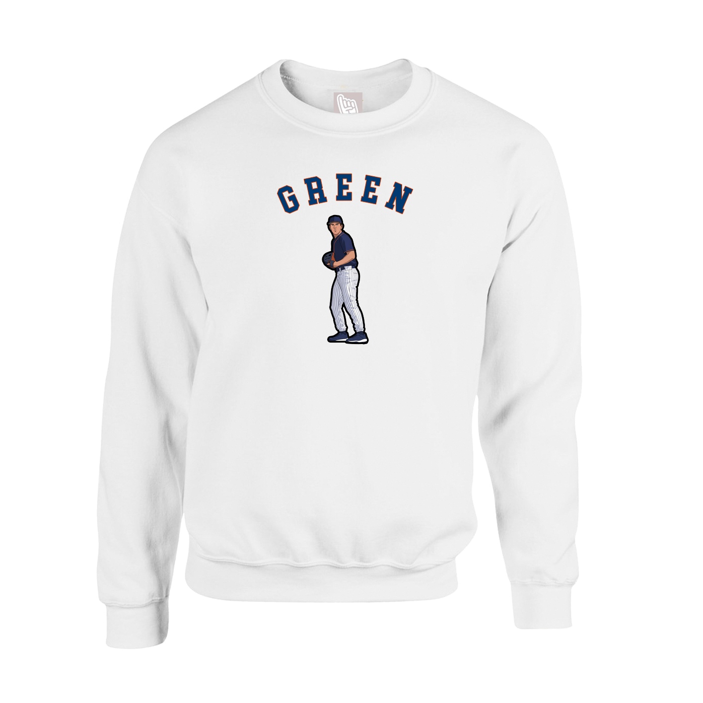 Fleece Crew — Shirsey Arch in White
