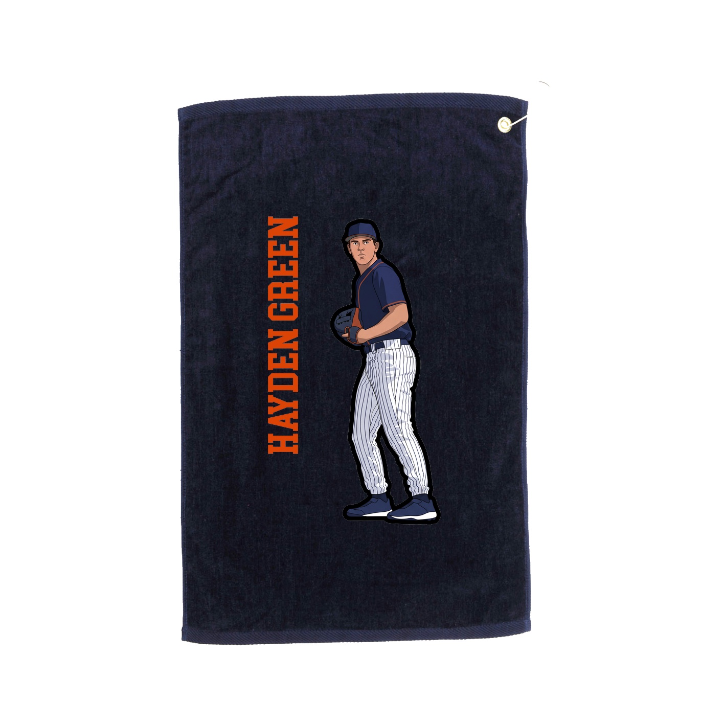 Golf Towel — Name Vertical in Navy