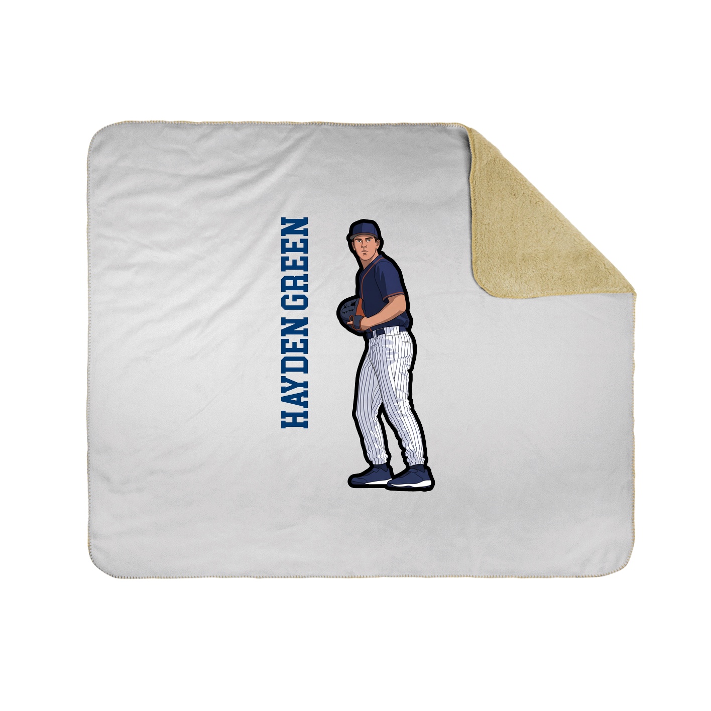 Throw Blanket — Name Vertical in White