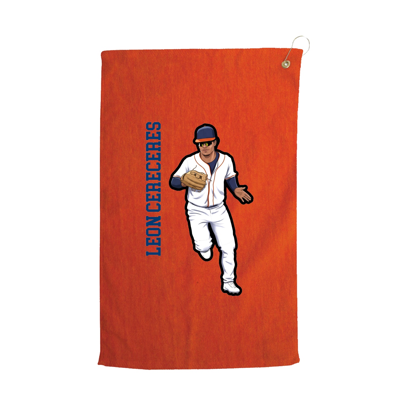 Golf Towel — Name Vertical in Orange