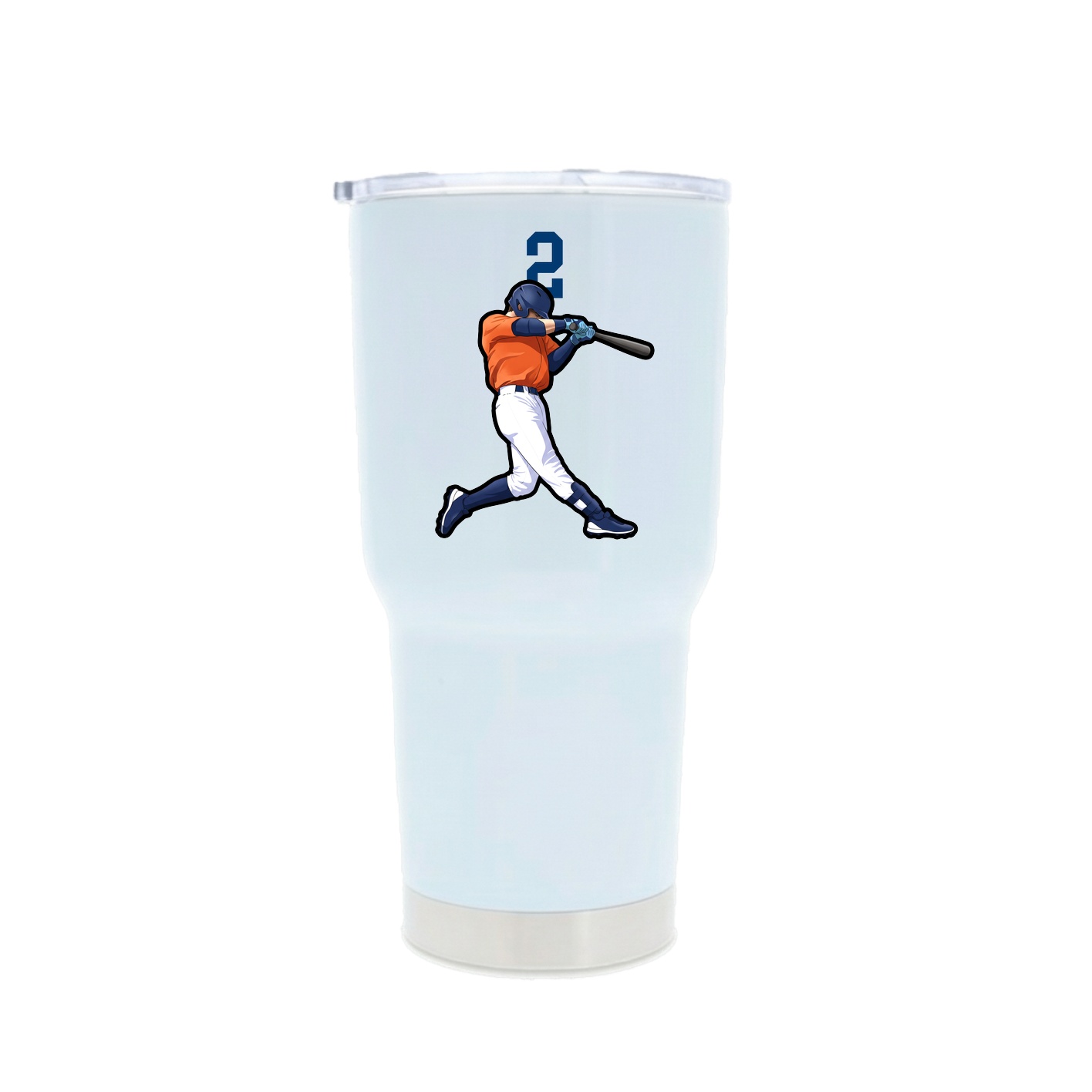 30oz Stainless Steel Tumbler — Number Top in White
